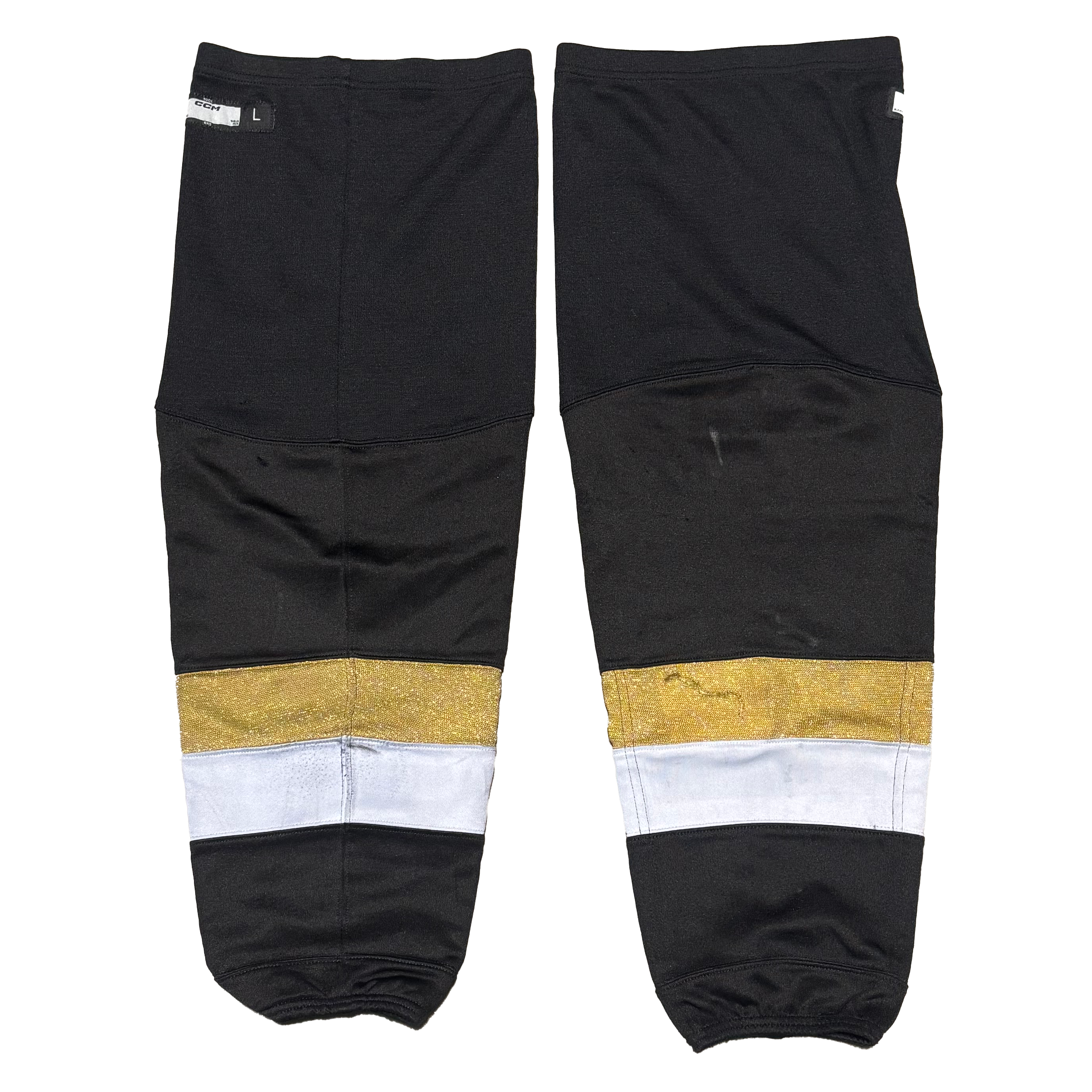 OHL - Used CCM Hockey Sock (Black/Gold/Grey)