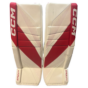 Used - CCM Extreme Flex 6.9 - Pro Stock Goalie Pads (White/Red)