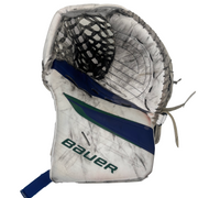Bauer Vapor Hyperlite 2 - Used Pro Stock Goalie Glove (White/Blue/Green)