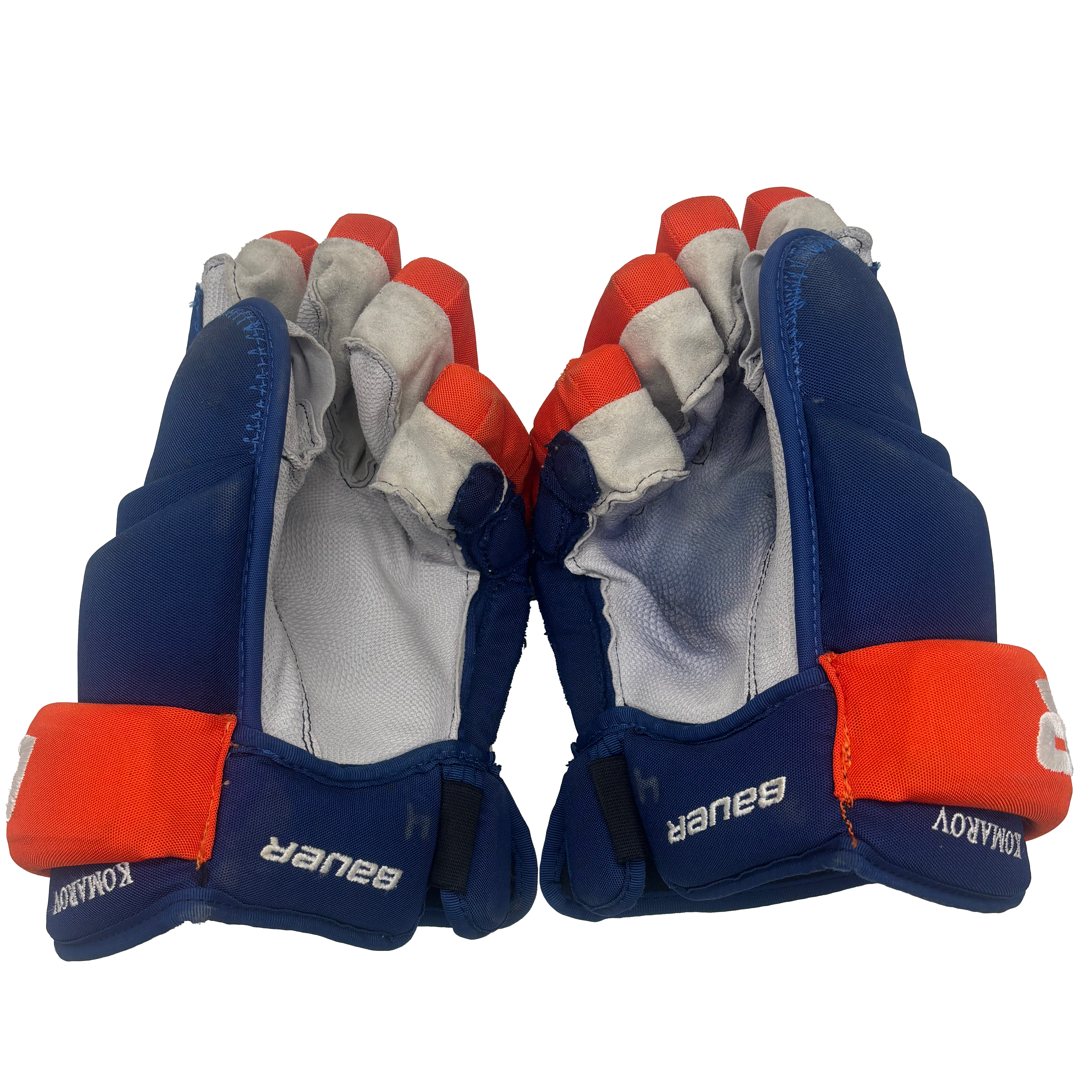 Bauer Nexus 2N - Used NHL Pro Stock Glove - Leo Komarov (Blue/Orange)