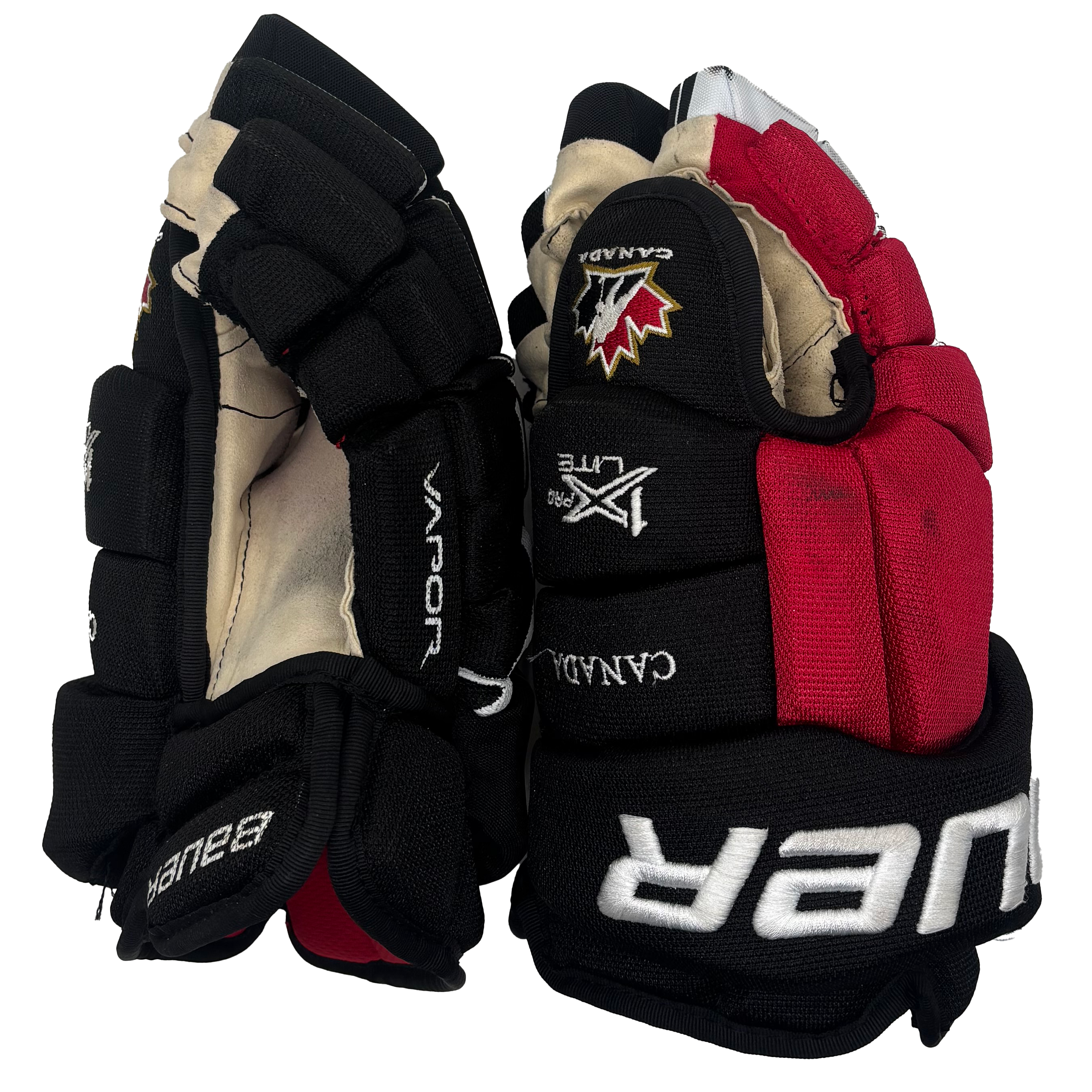 Bauer Vapor 1X Pro Lite - Used Team Canada Pro Stock Hockey Gloves (Black/Red/White)