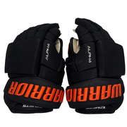 Warrior Alpha - Used ECHL Pro Stock Hockey Gloves (Black/Orange)