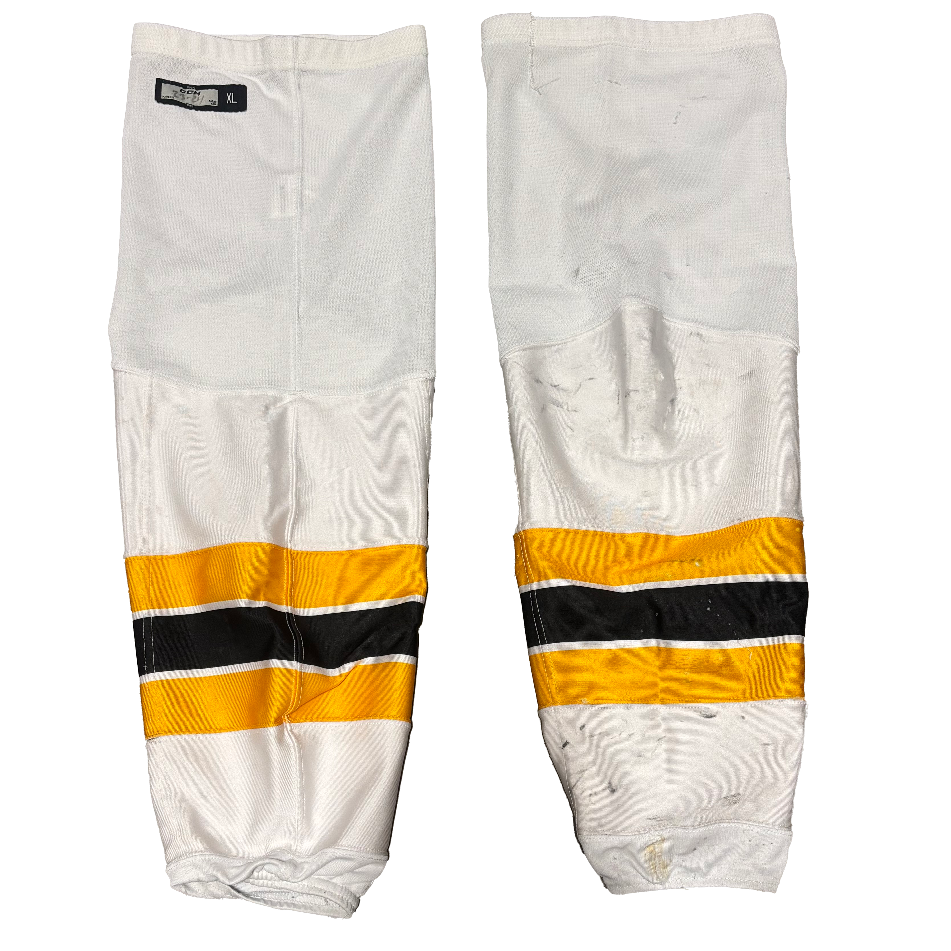 CCM - Used AHL Hockey Socks (White/Yellow/Black)