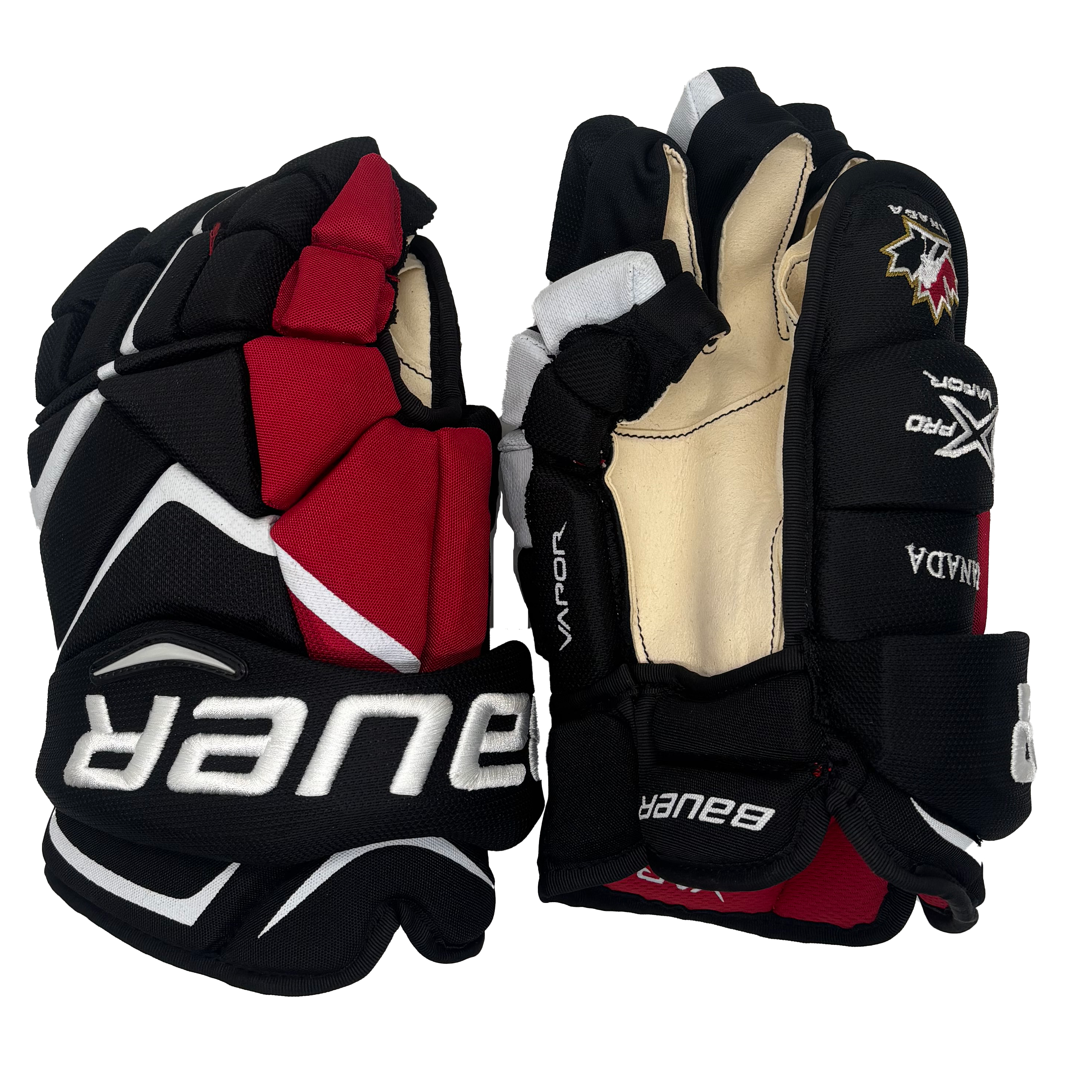 Bauer Vapor 1X Pro - Team Canada Pro Stock Hockey Gloves (Black/Red)