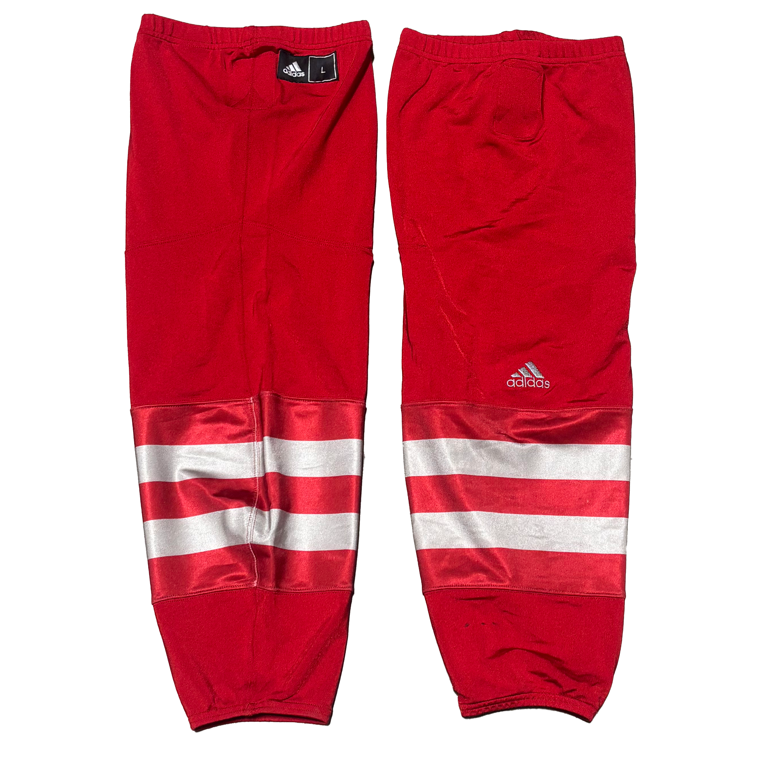 Used - NCAA Adidas Hockey Socks (Red/Grey)