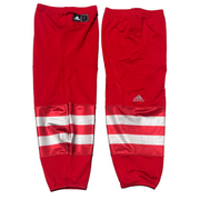 Used - NCAA Adidas Hockey Socks (Red/Grey)