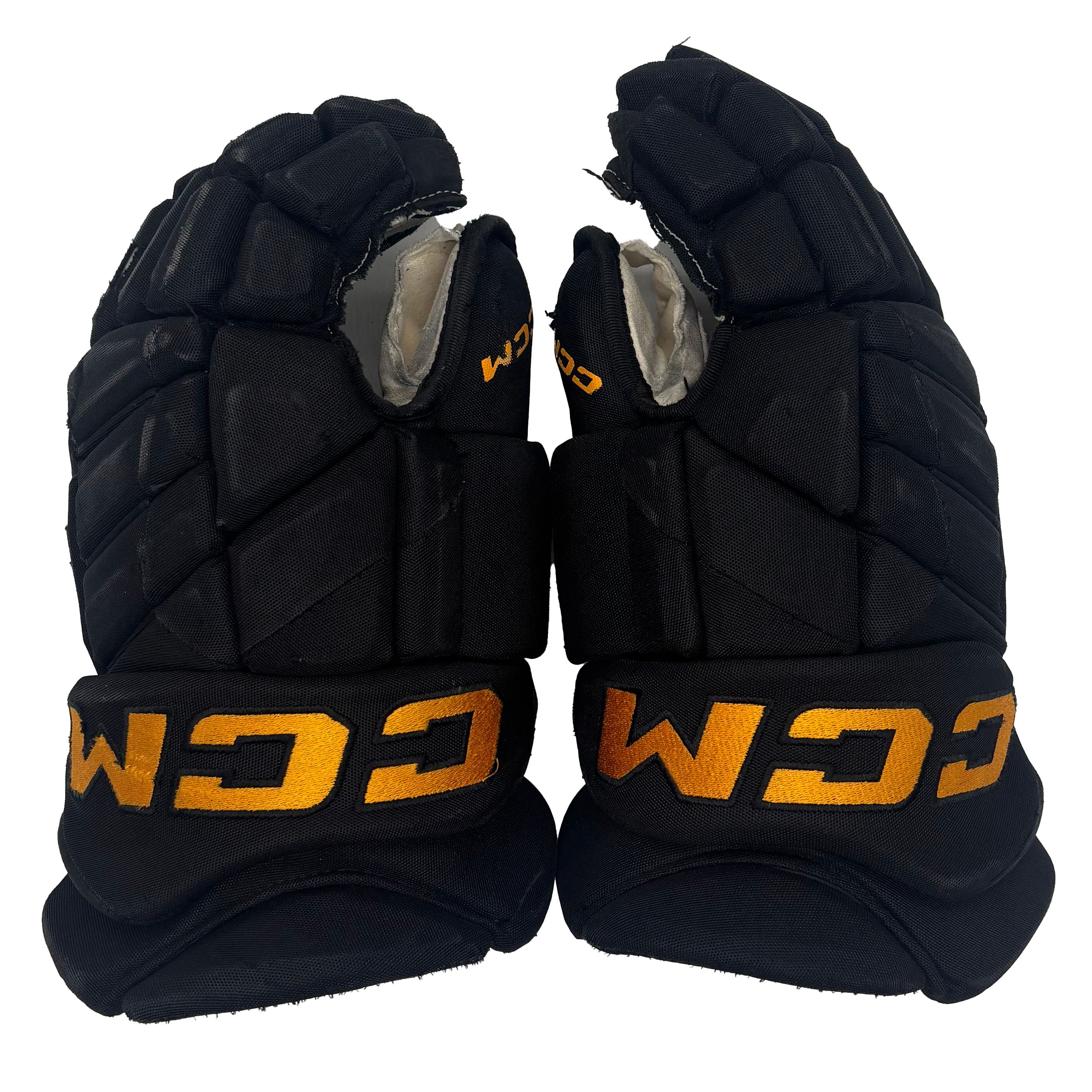 CCM HGJS - Used Pro Stock Gloves (Black/Yellow)