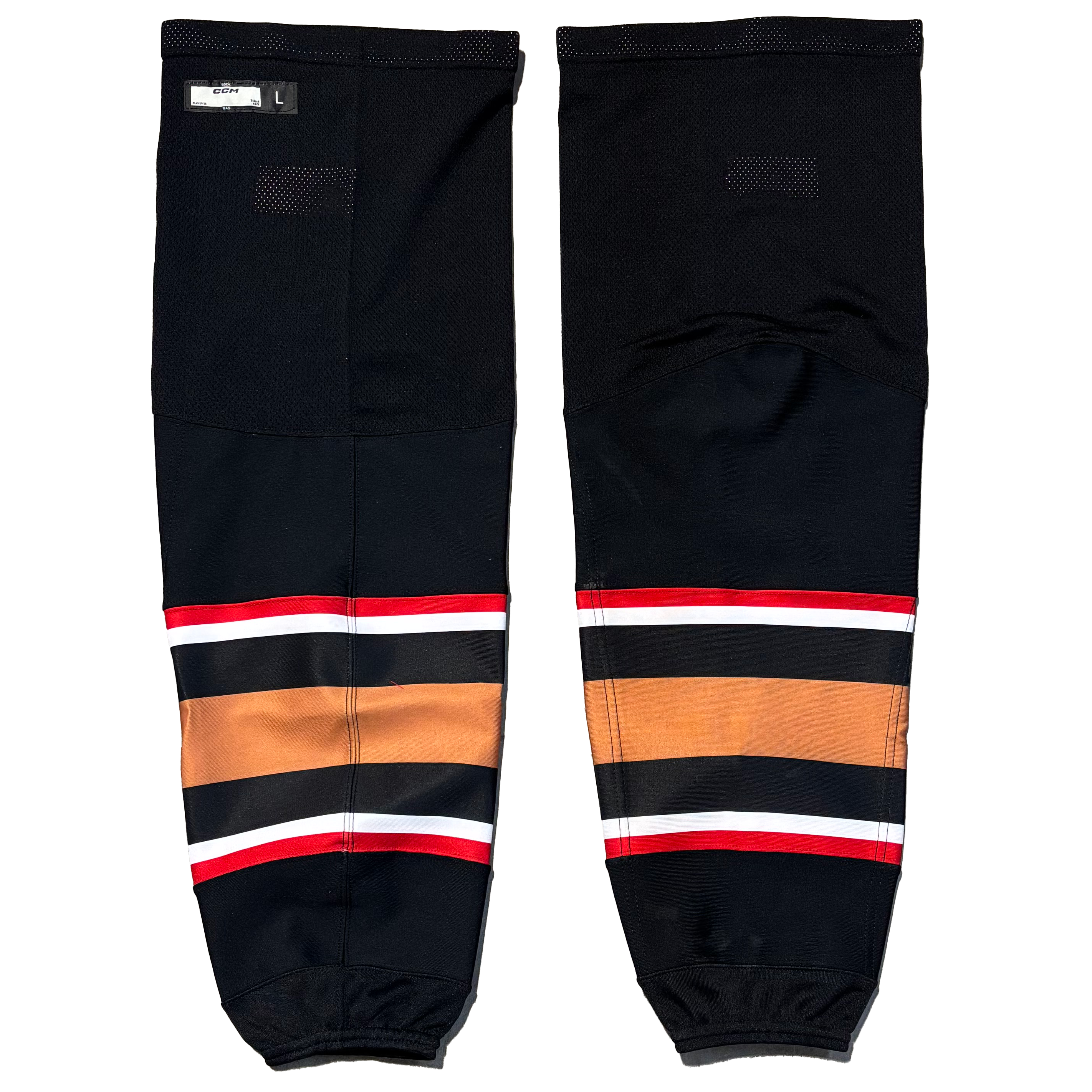 WHL - Chaussettes de hockey CCM - (Noir/Rouge/Beige)
