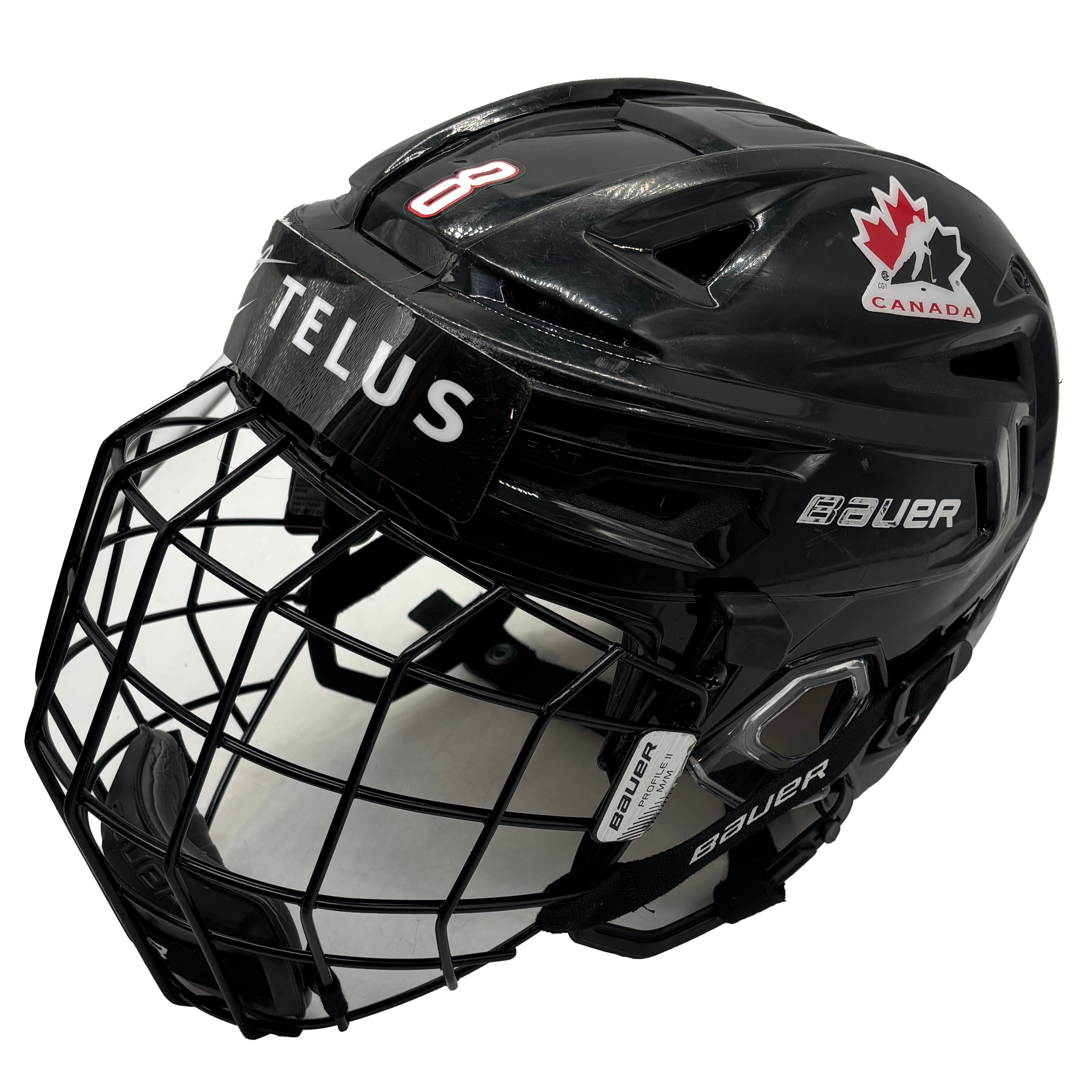 Bauer Re Akt 150 - Used Team Canada Hockey Helmet With Cage (Black)