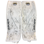 Bauer Vapor Hyperlite 2 - Used Pro Stock Goalie Pads (White/Grey)