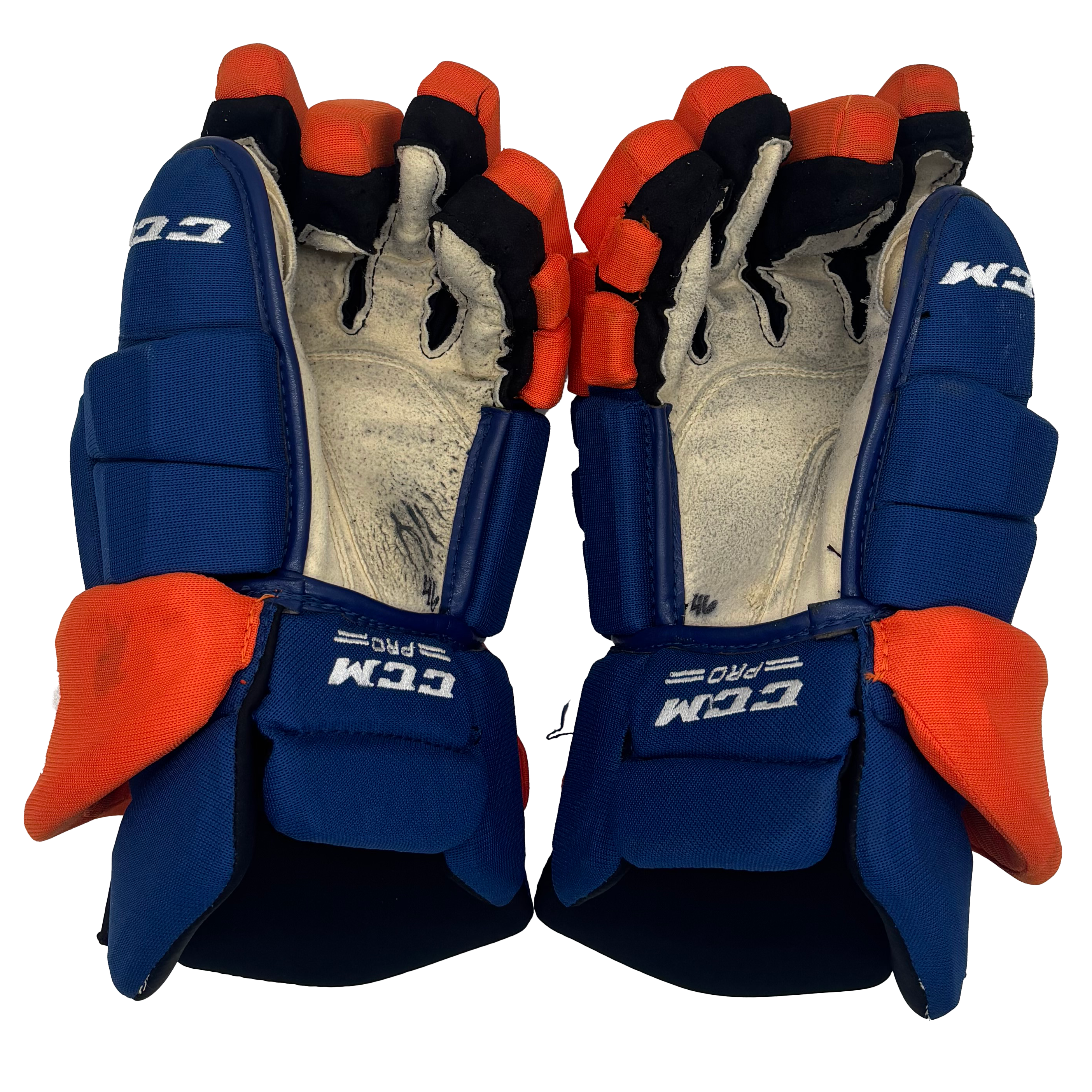 CCM HGTKXP - Used NHL Pro Stock Glove - New York Islanders (Blue/Orange)