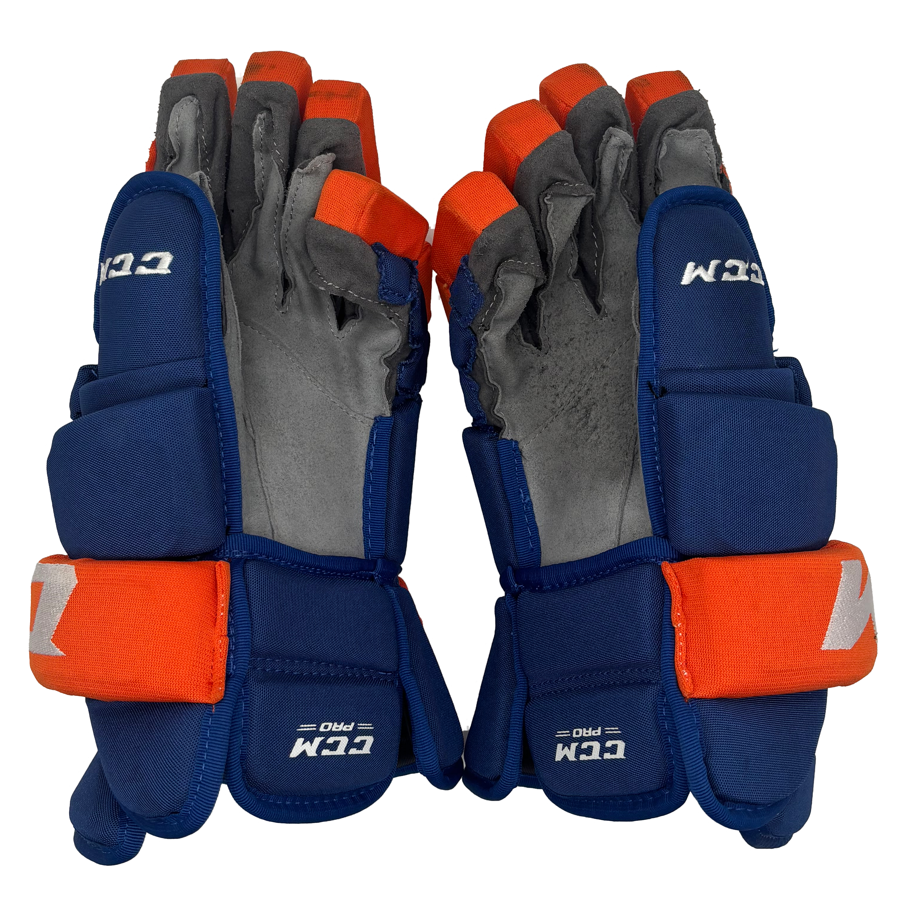 CCM HG97XP - Used NHL Pro Stock Glove - New York Islanders (Blue/Orange)