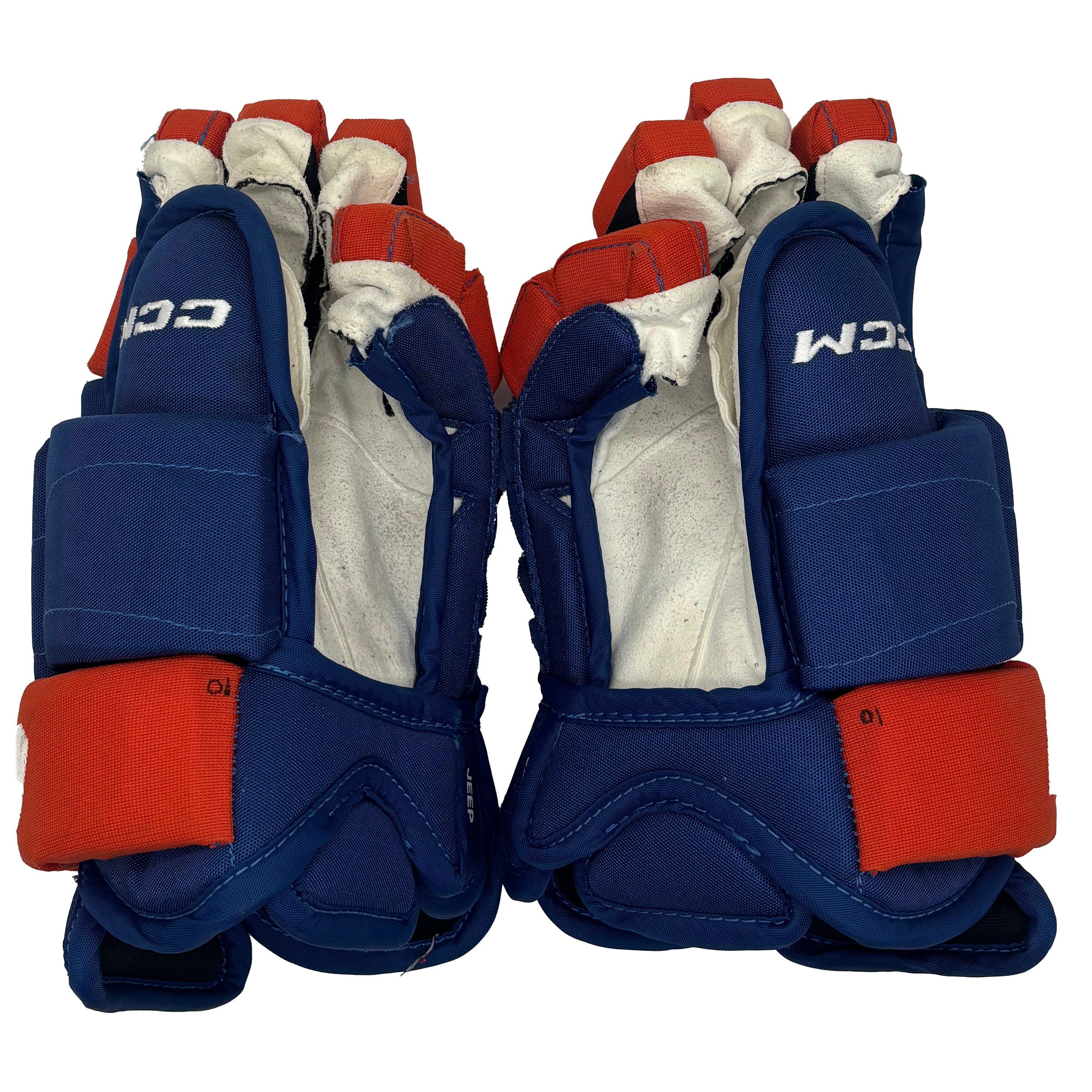 CCM HG90PR - Used NHL Pro Stock Glove - Zach Parise (Blue/Orange)
