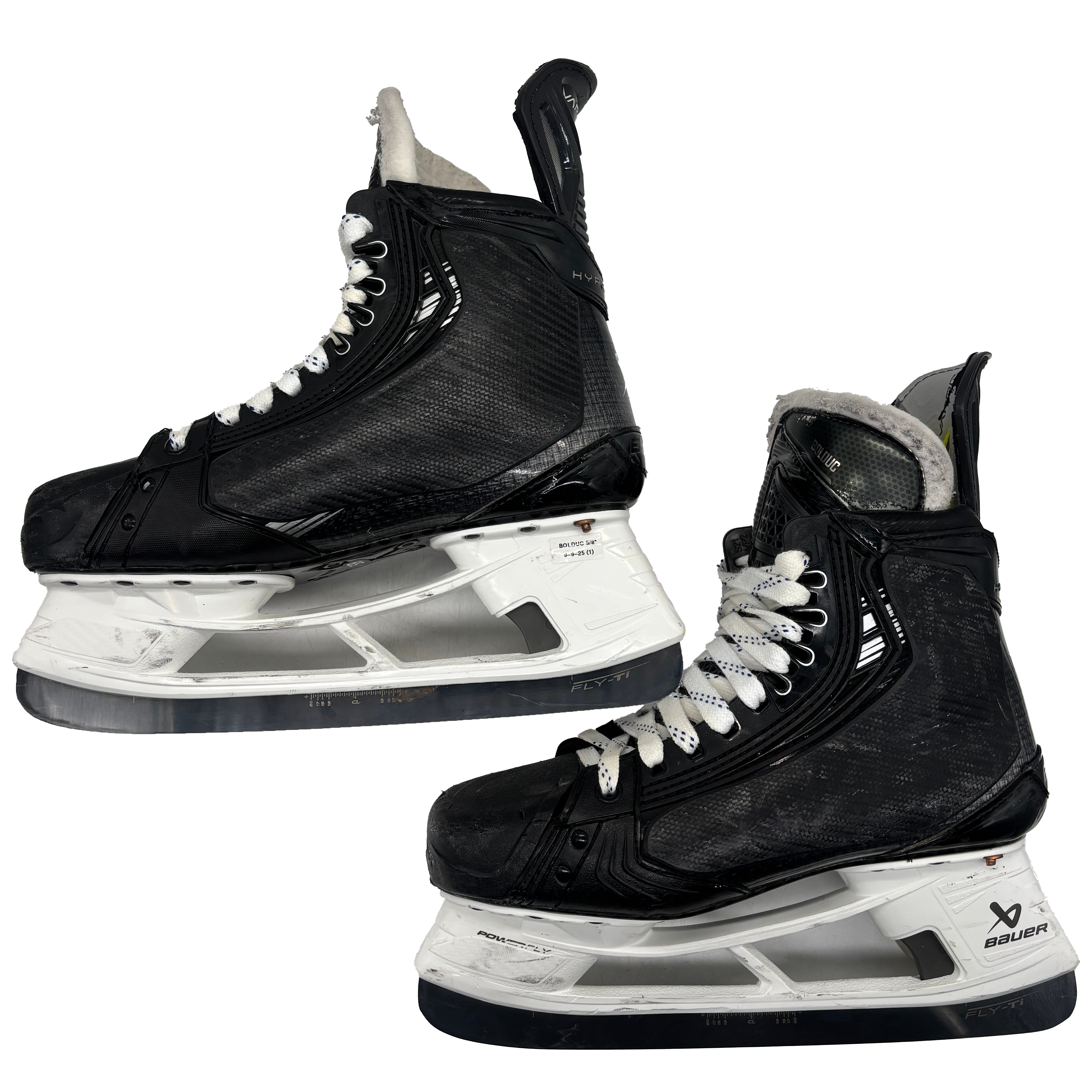 Bauer Vapor Hyperlite 2 - Used Pro Stock Skates - Size 9.5E with Shot Blocker (Black)