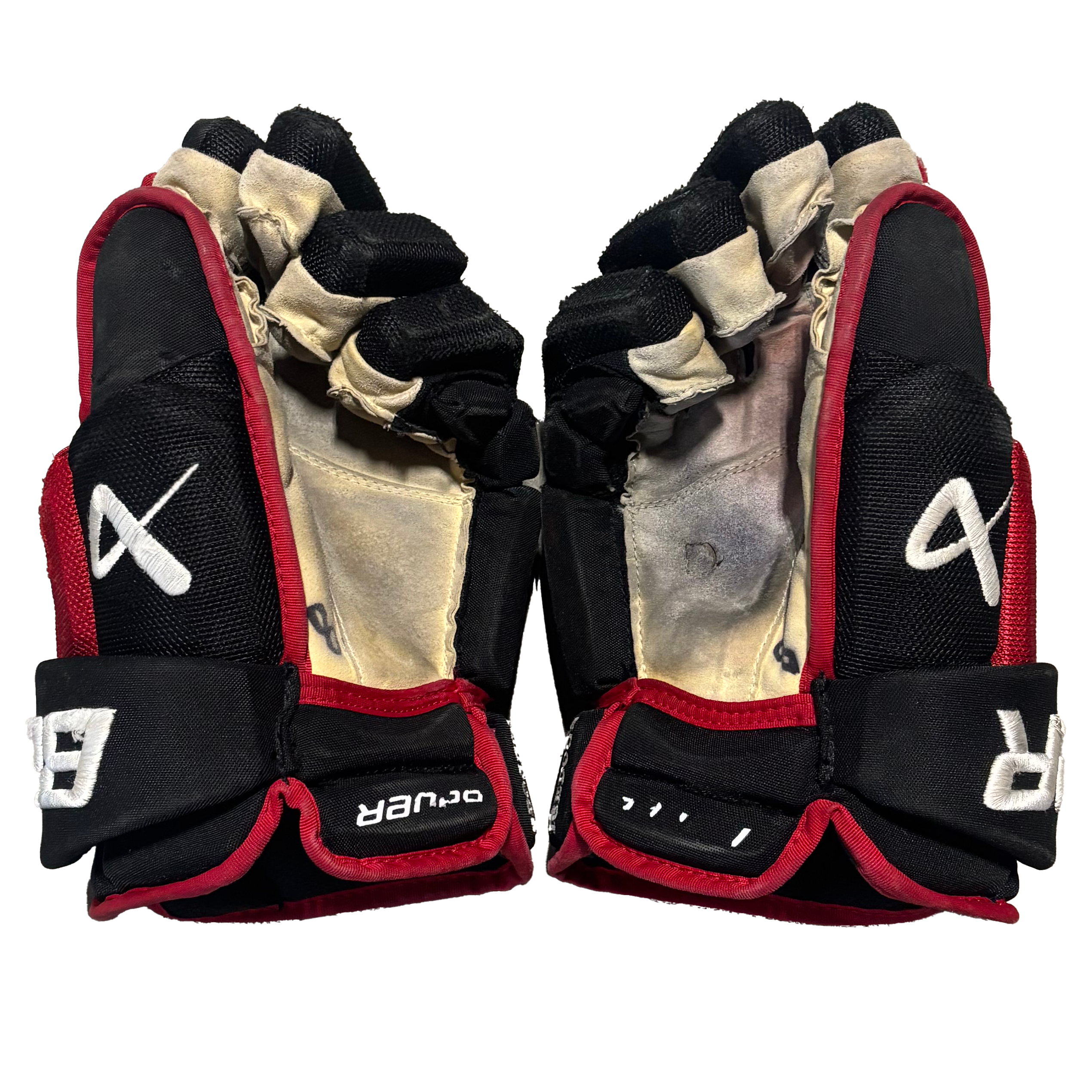 Bauer Vapor Flylite - Used Pro Stock Hockey Glove (Black/Red/White)