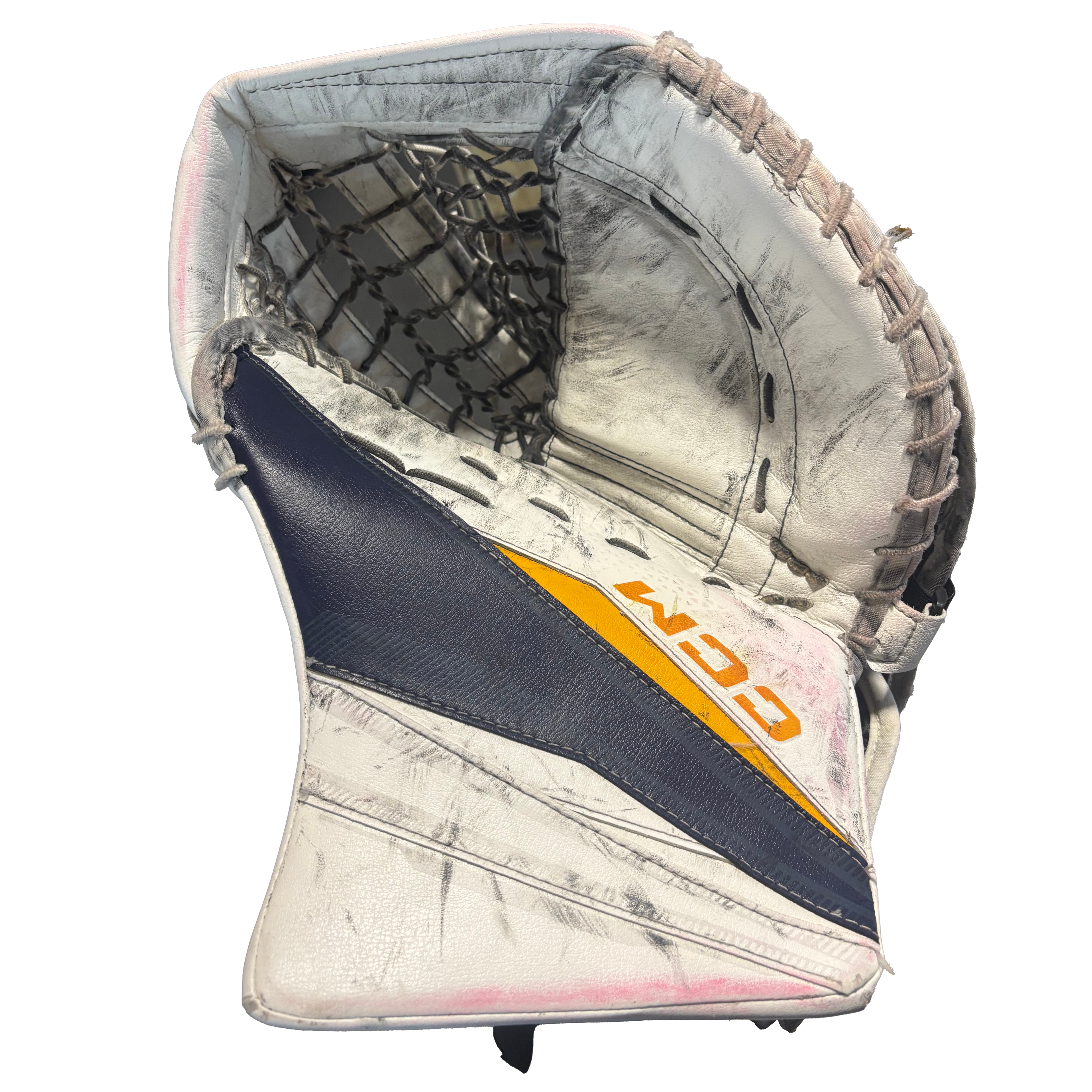 CCM Axis XF Pro - Used Pro Stock Goalie Full Set (White/Navy/Yellow)