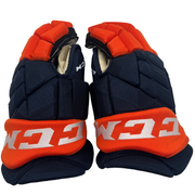 CCM HGJS - Used NHL Pro Stock Hockey Glove - New York Islanders (Navy/Orange)