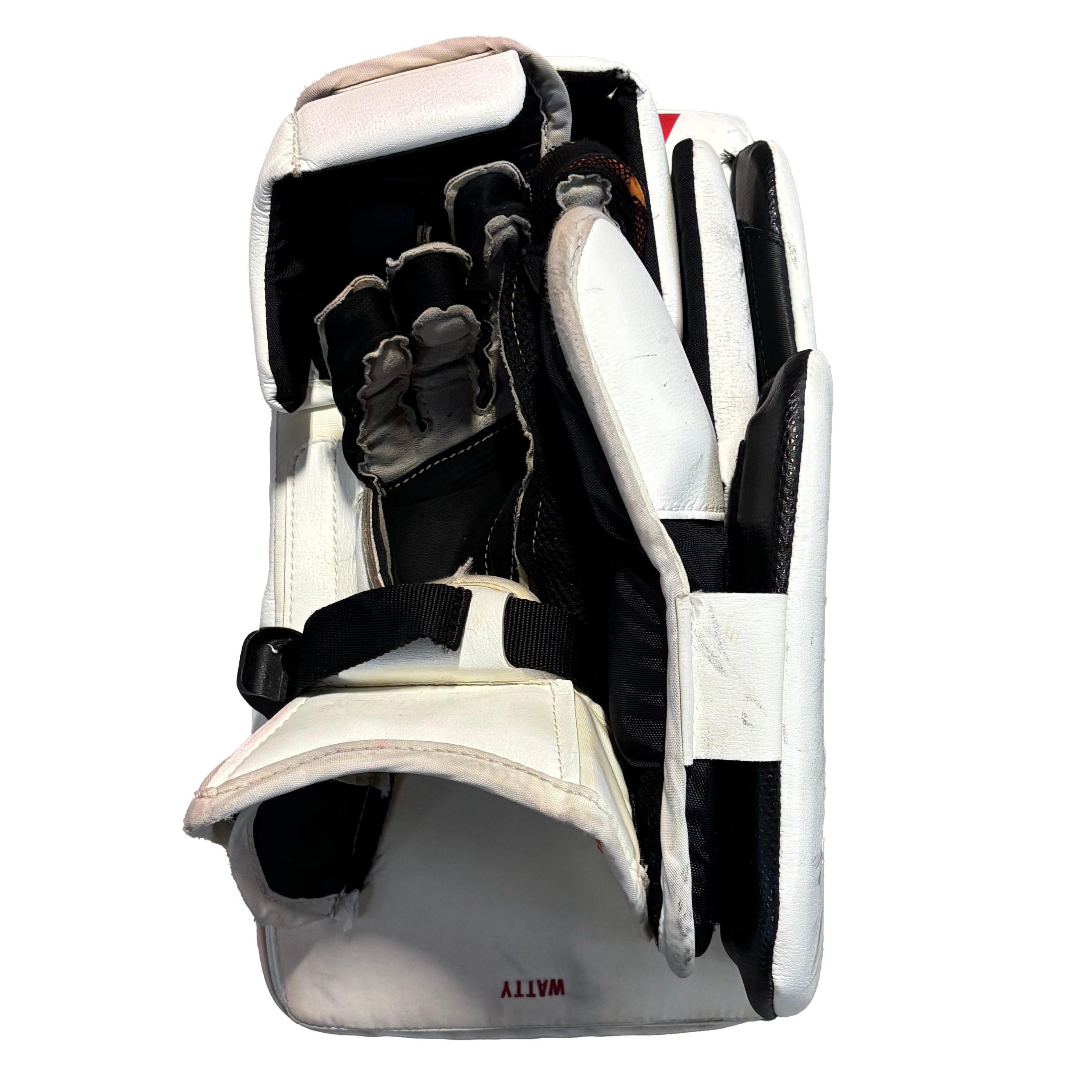 CCM Extreme Flex 6 - Used Pro Stock Goalie Blocker (White/Red/Grey)