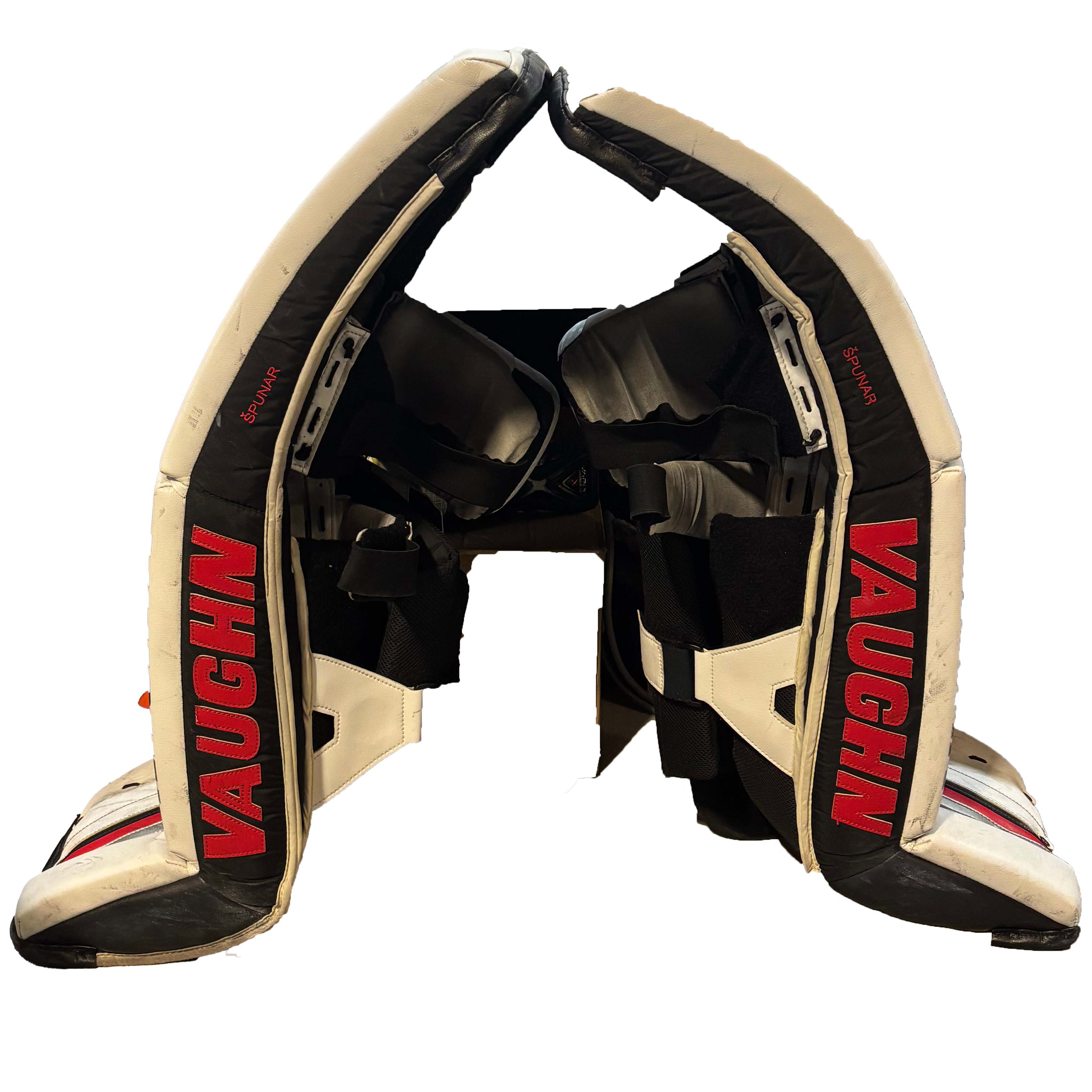 Vaughn Velocity V9 - Used Pro Stock Senior Goalie Full Set (White/Black/Red)