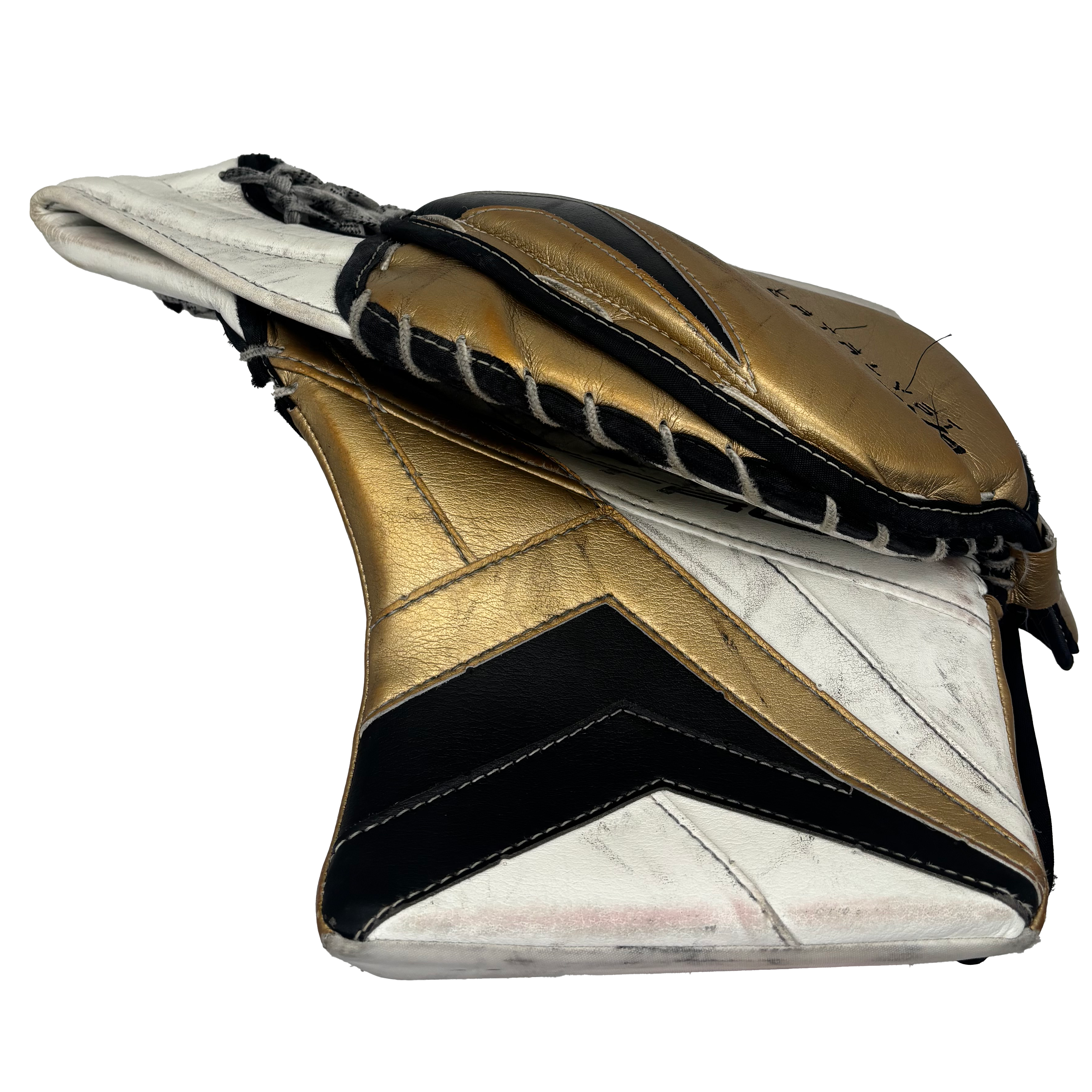 True Catalyst PX3 - Used Pro Stock Goalie Glove (White/Gold/Black)