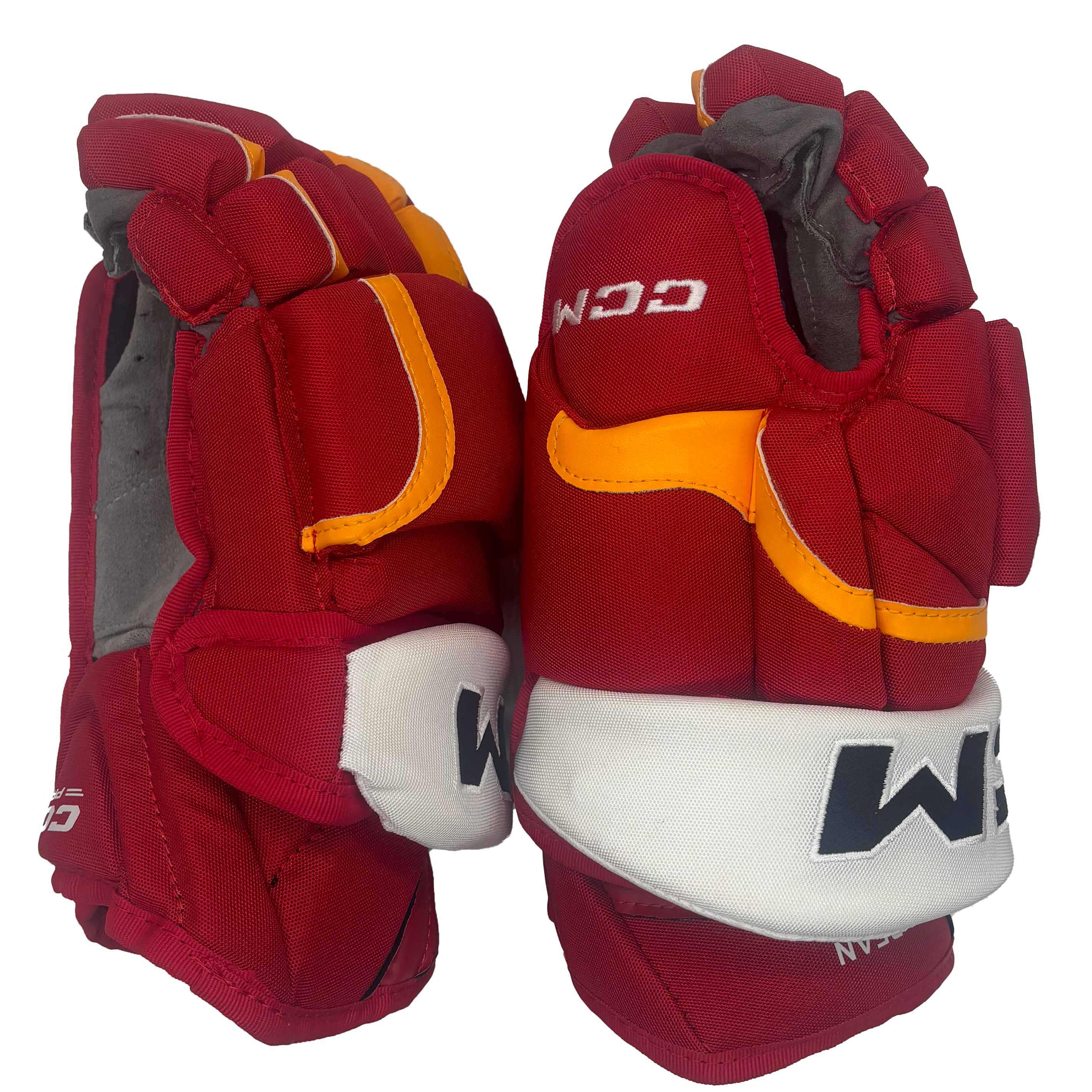 CCM HG12PP - NHL Pro Stock Glove - Jake Bean (Red/Yellow/White)