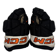 CCM HGJSPP - Used NCAA Pro Stock Hockey Gloves (Black/White/Orange)
