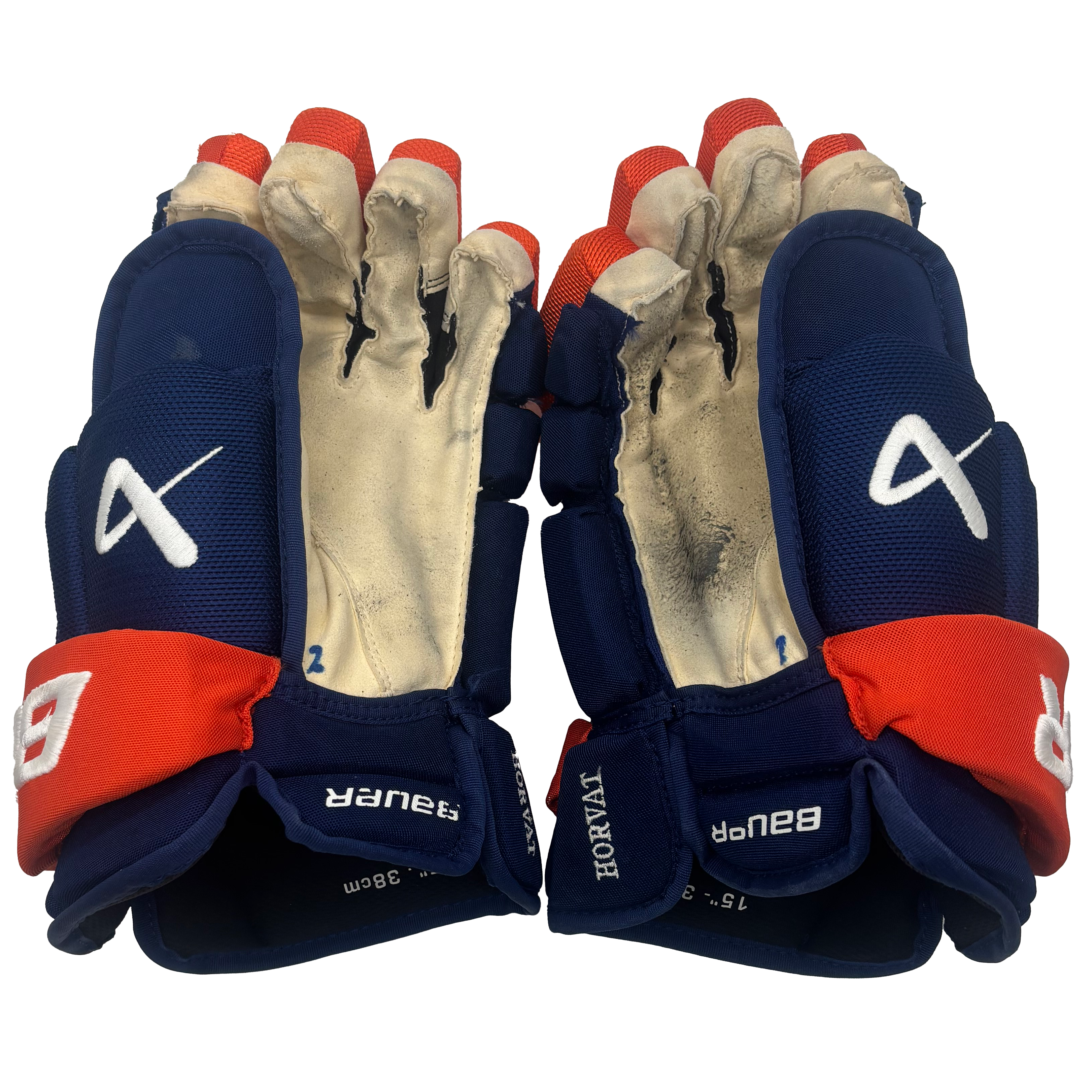 Bauer Vapor Hyperlite - Used NHL Pro Stock Glove - Bo Horvat (Blue/Orange)