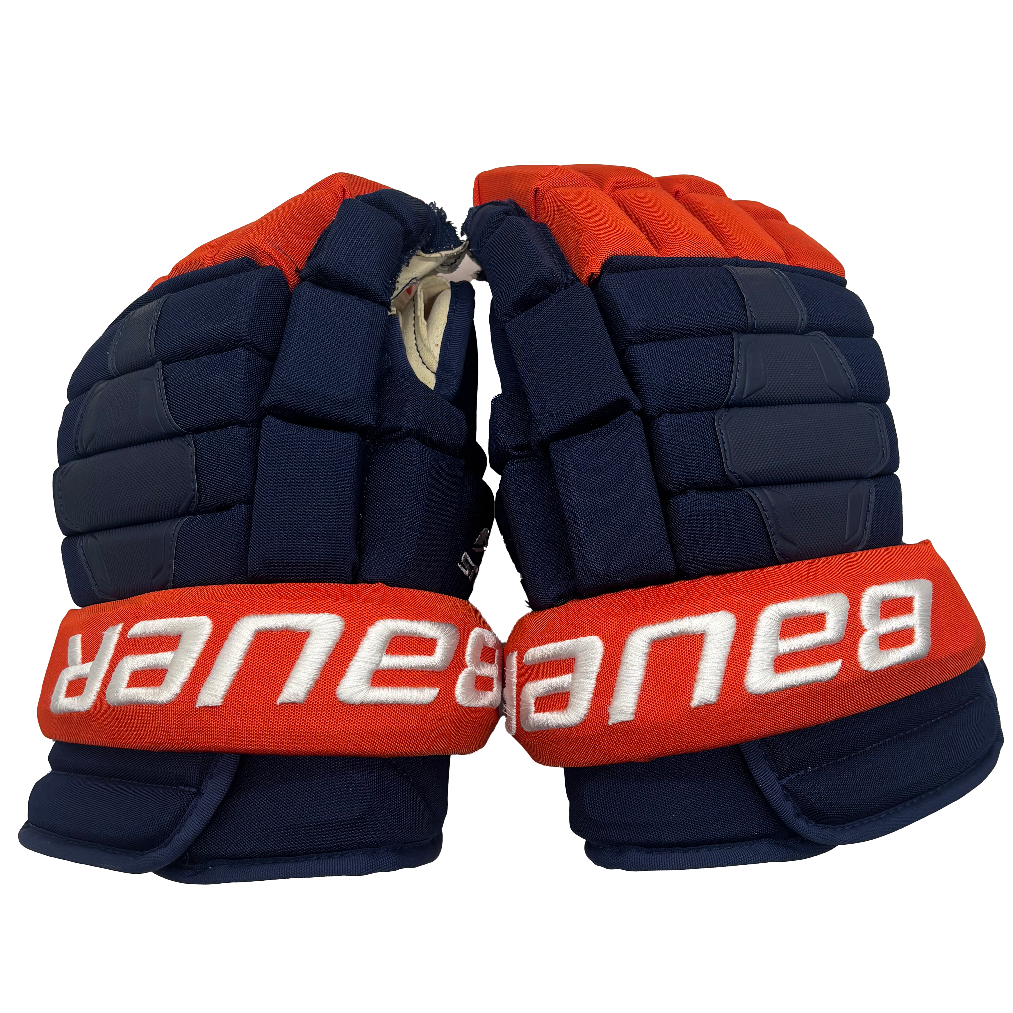 Bauer Nexus 2N  - Used NHL Pro Stock Glove - Nick Leddy (Blue/Orange)
