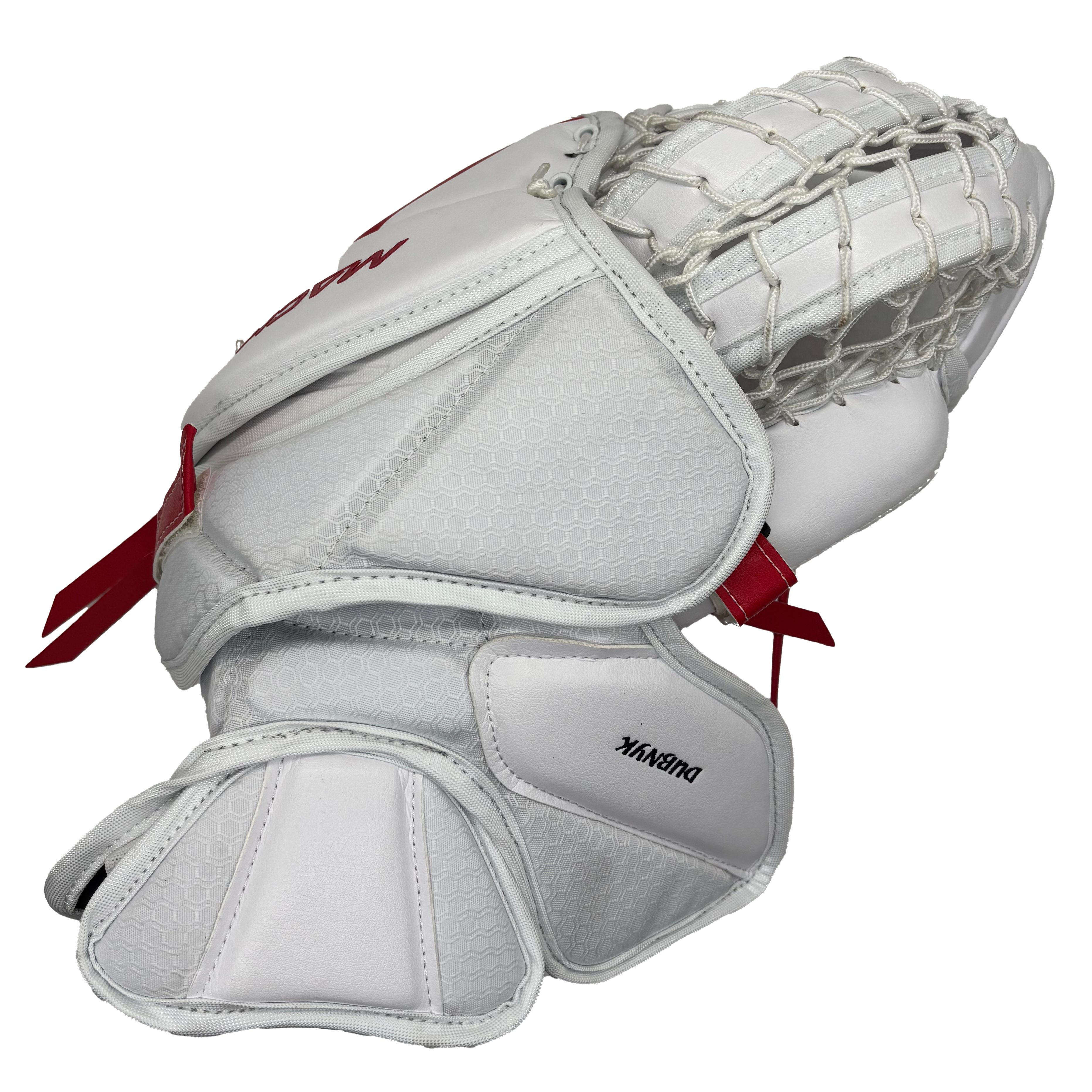 Bauer Supreme Mach - NHL Pro Stock Goalie Glove - Devan Dubnyk (White/Red)