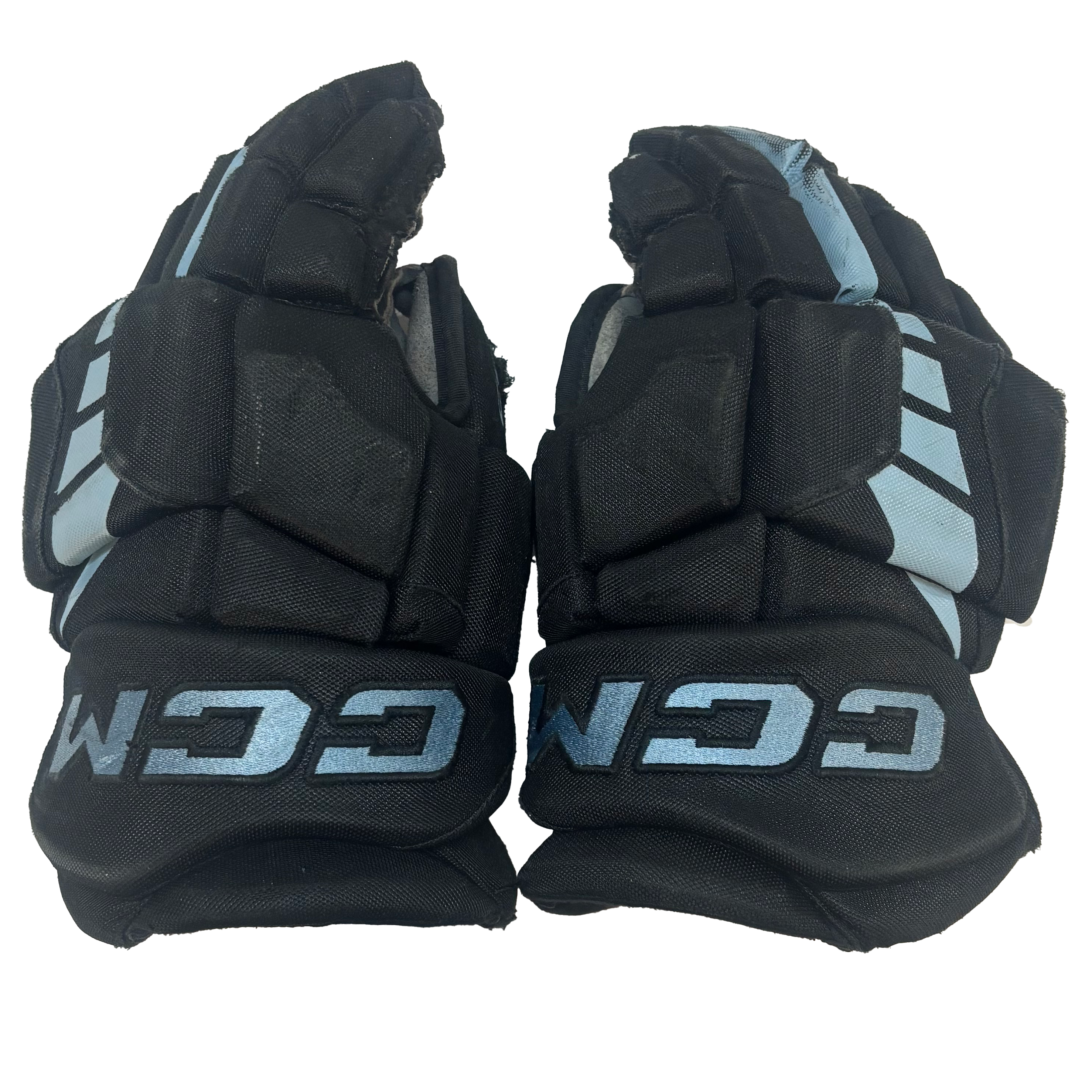 CCM HGJSPP - Used WHL Pro Stock Hockey Gloves (Black/Teal)