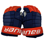 Bauer Pro Series - Used NHL Pro Stock Hockey Gloves - Maxim Tsyplakov (Blue/Orange)