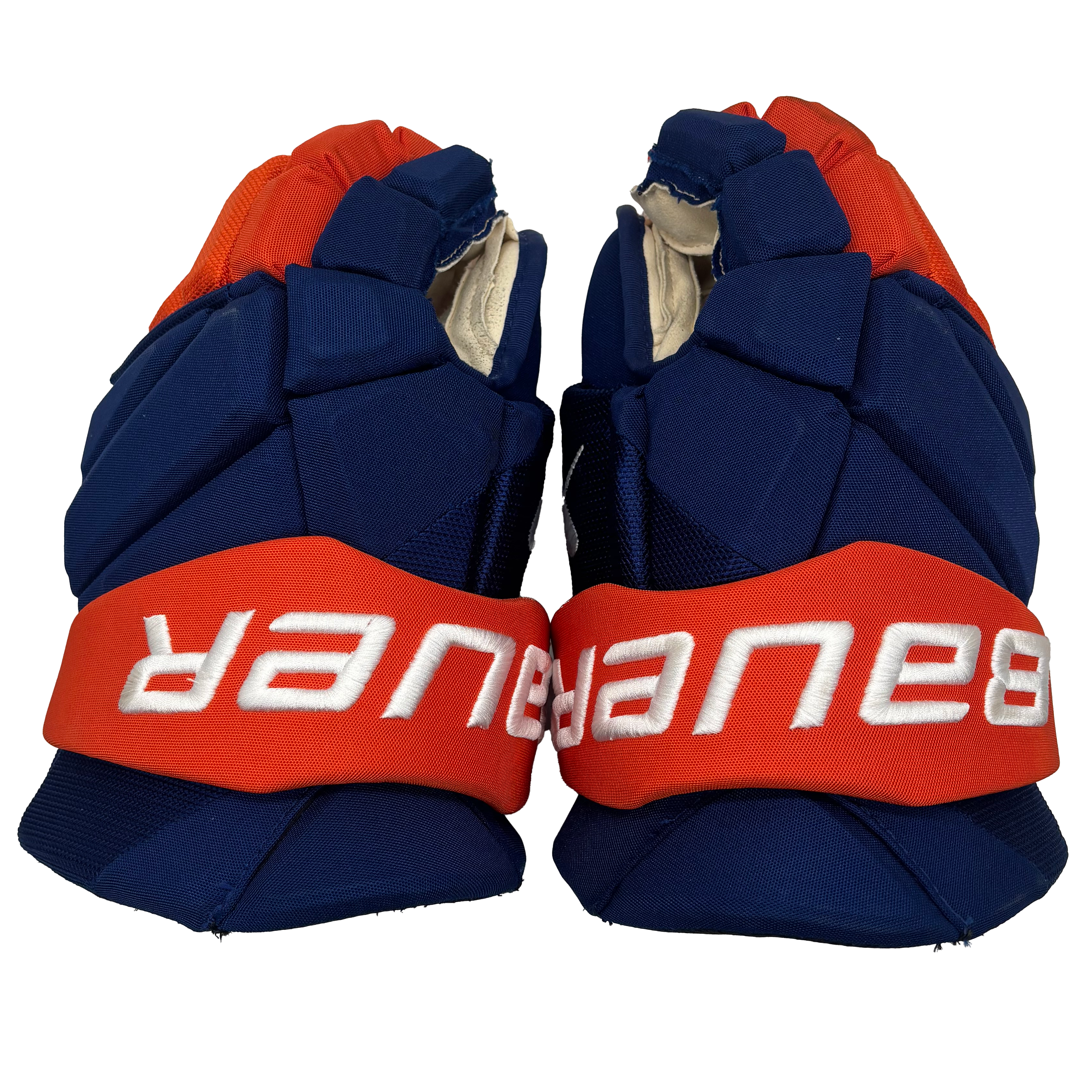 Bauer Vapor Hyperlite - Used NHL Pro Stock Glove - Robert Bortuzzo (Blue/Orange)
