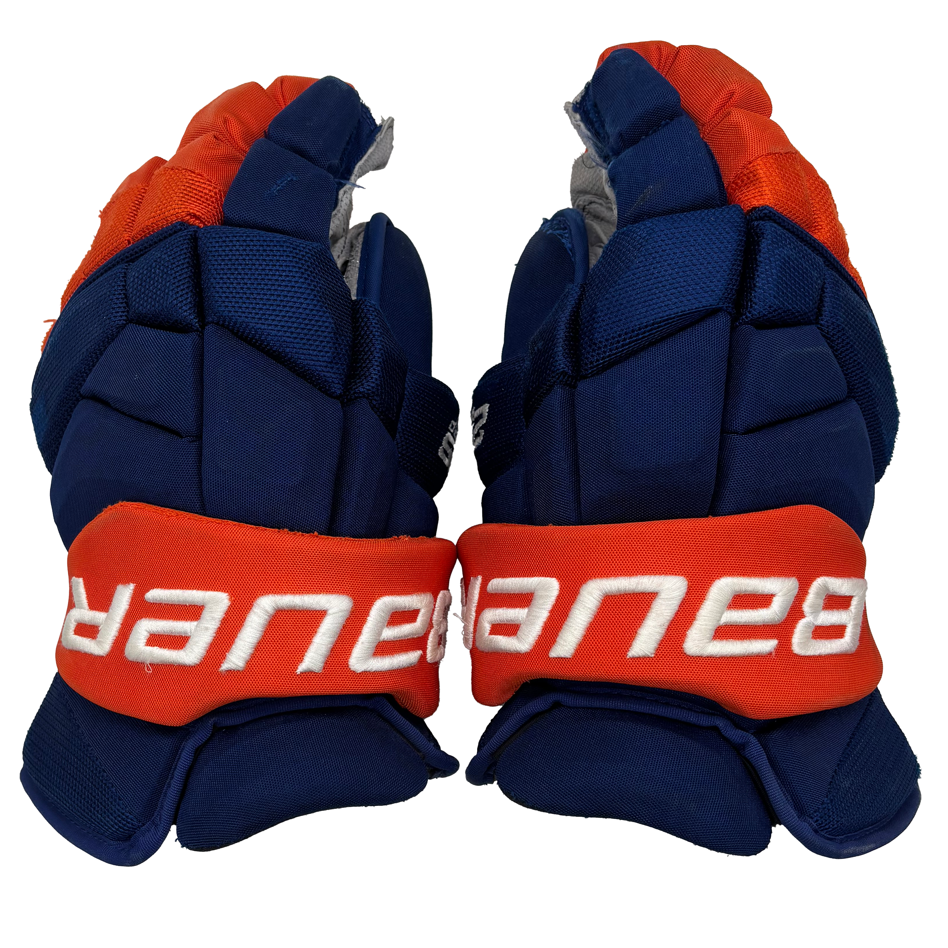 Bauer Supreme 2S - Used NHL Pro Stock Glove - Ryan Pulock (Blue/Orange)