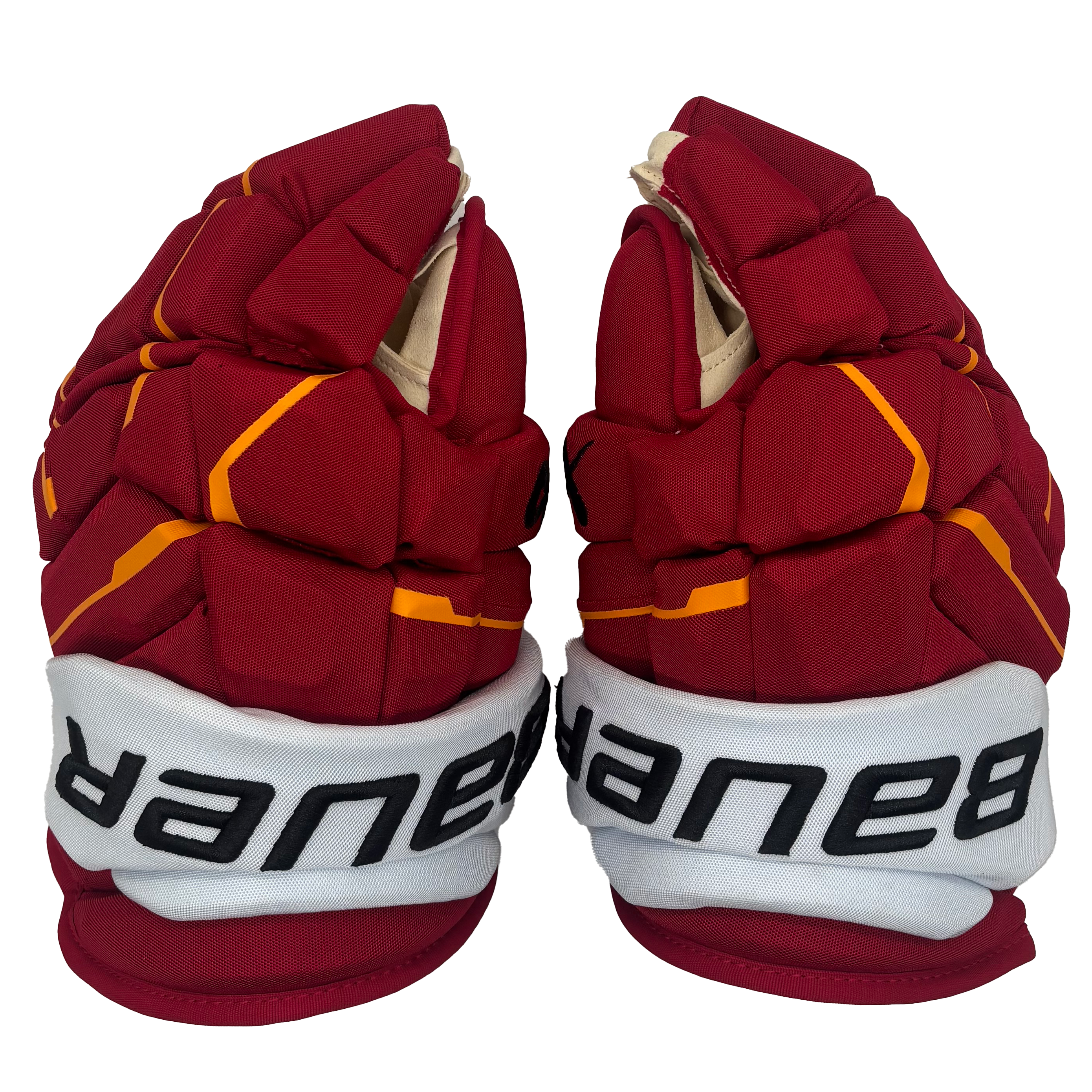 Bauer Supreme Mach - NHL Pro Stock Hockey Gloves - Victor Olofsson (Red/Yellow/White)