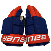 Bauer Pro Series - Used NHL Pro Stock Hockey Gloves - Casey Cizikas (Blue/Orange)