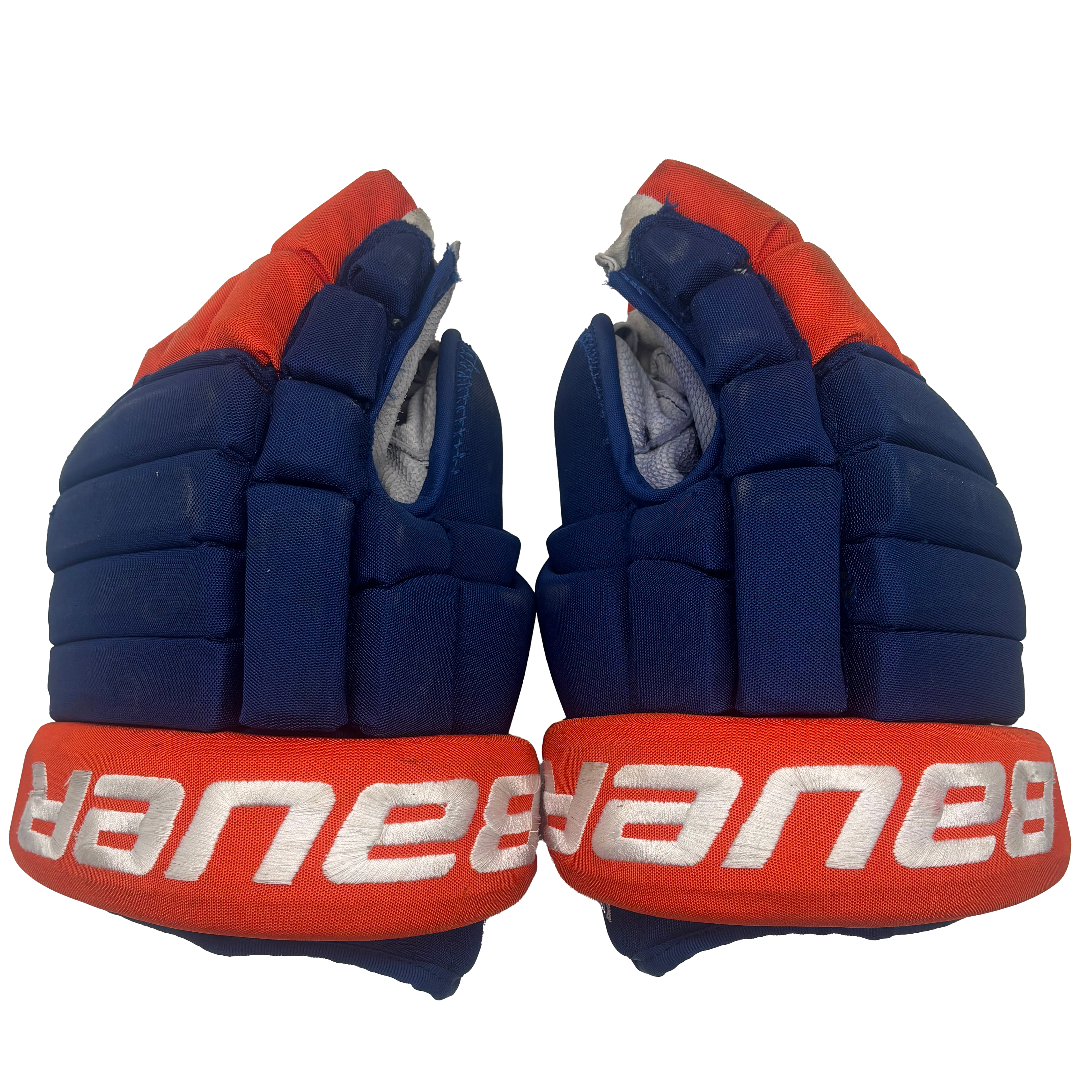 Bauer Nexus 2N - Used NHL Pro Stock Glove - Leo Komarov (Blue/Orange)