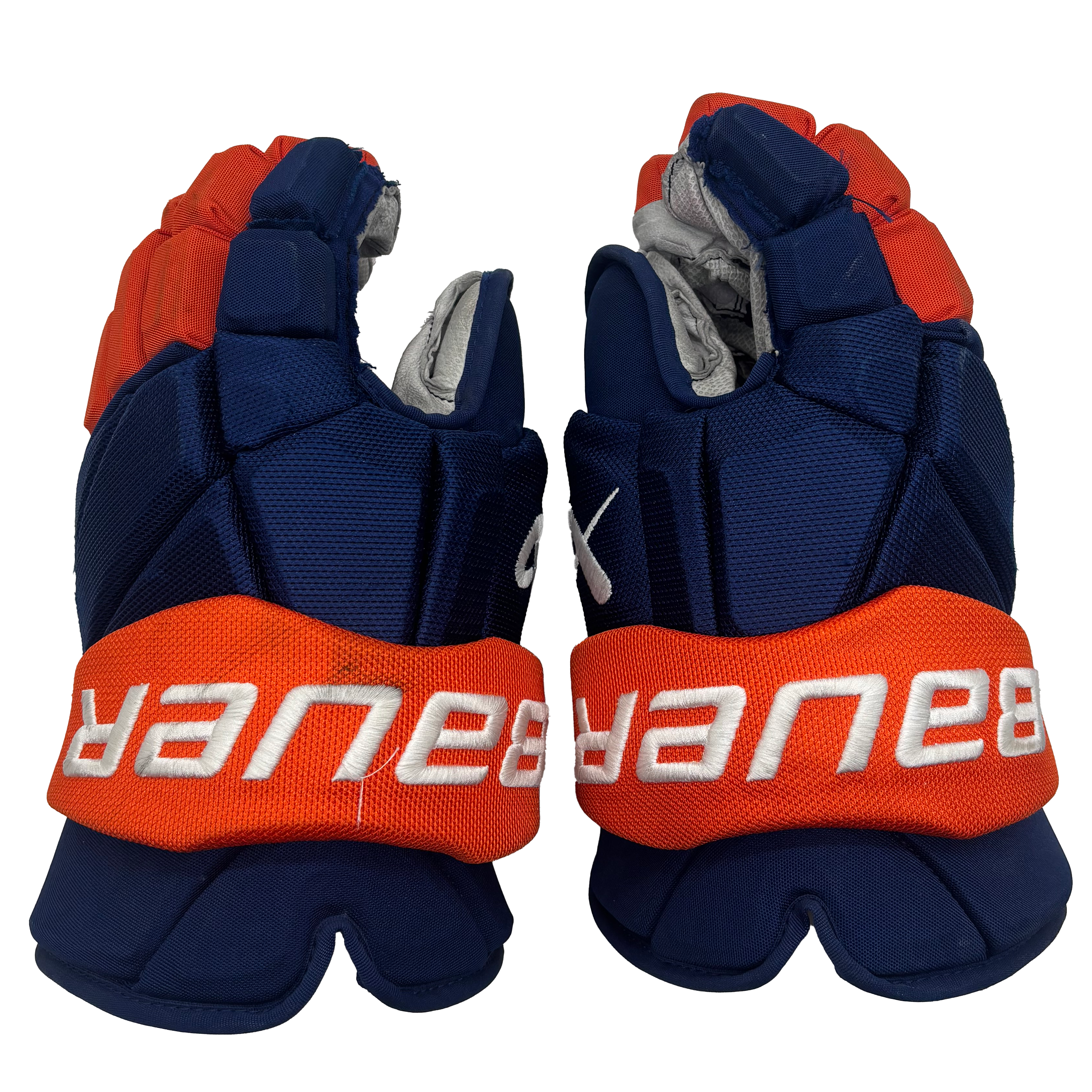 Bauer Vapor Hyperlite - Used NHL Pro Stock Glove - Brock Nelson (Blue/Orange)