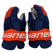 Bauer Vapor Hyperlite - Used NHL Pro Stock Glove - Brock Nelson (Blue/Orange)