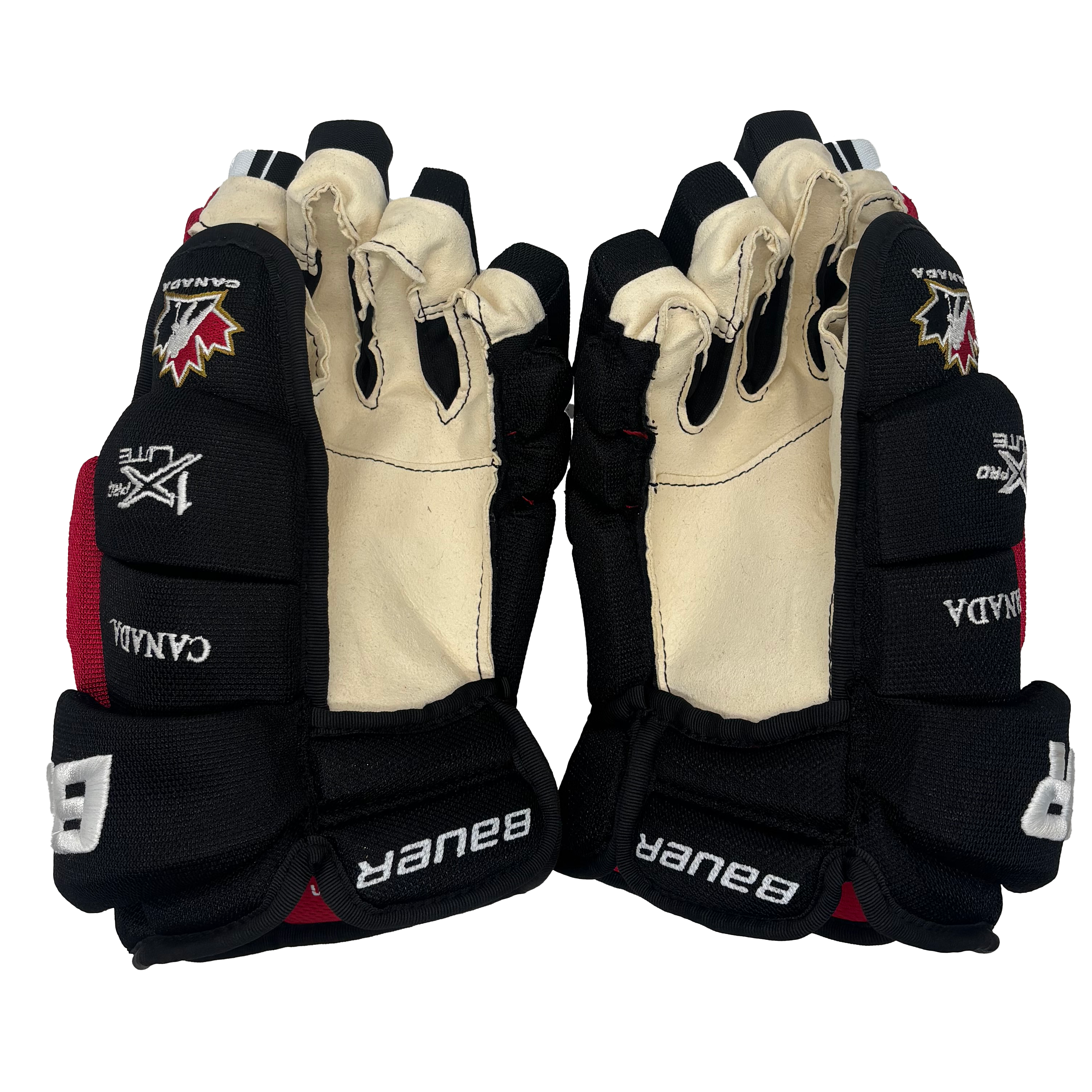 Bauer Vapor 1X Pro Lite - Team Canada Pro Stock Hockey Gloves (Black/Red)