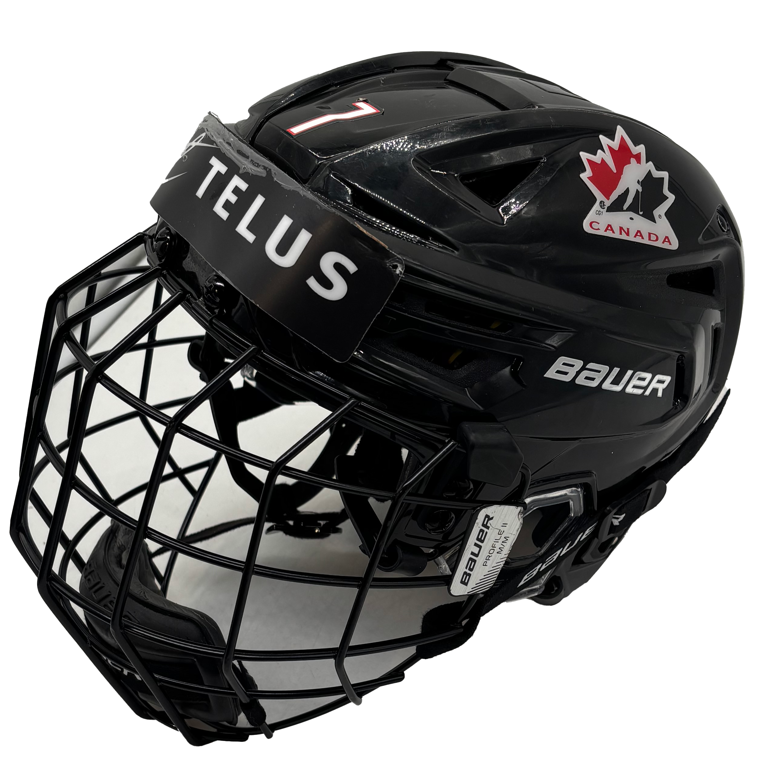 Bauer Re Akt 150 - Used Team Canada Hockey Helmet With Cage (Black)