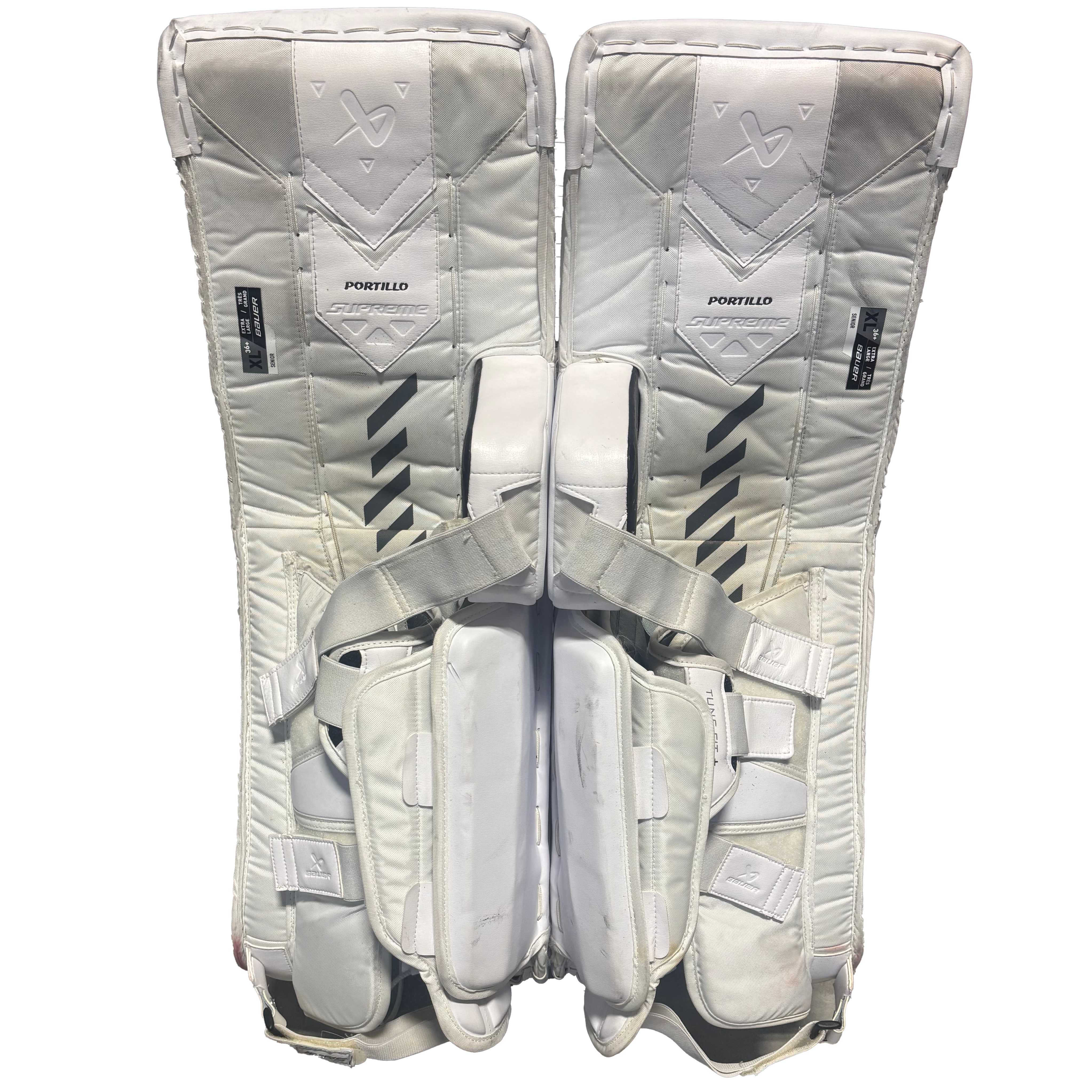 Bauer Supreme Shadow - Used Pro Stock Goalie Pads (White/Black)