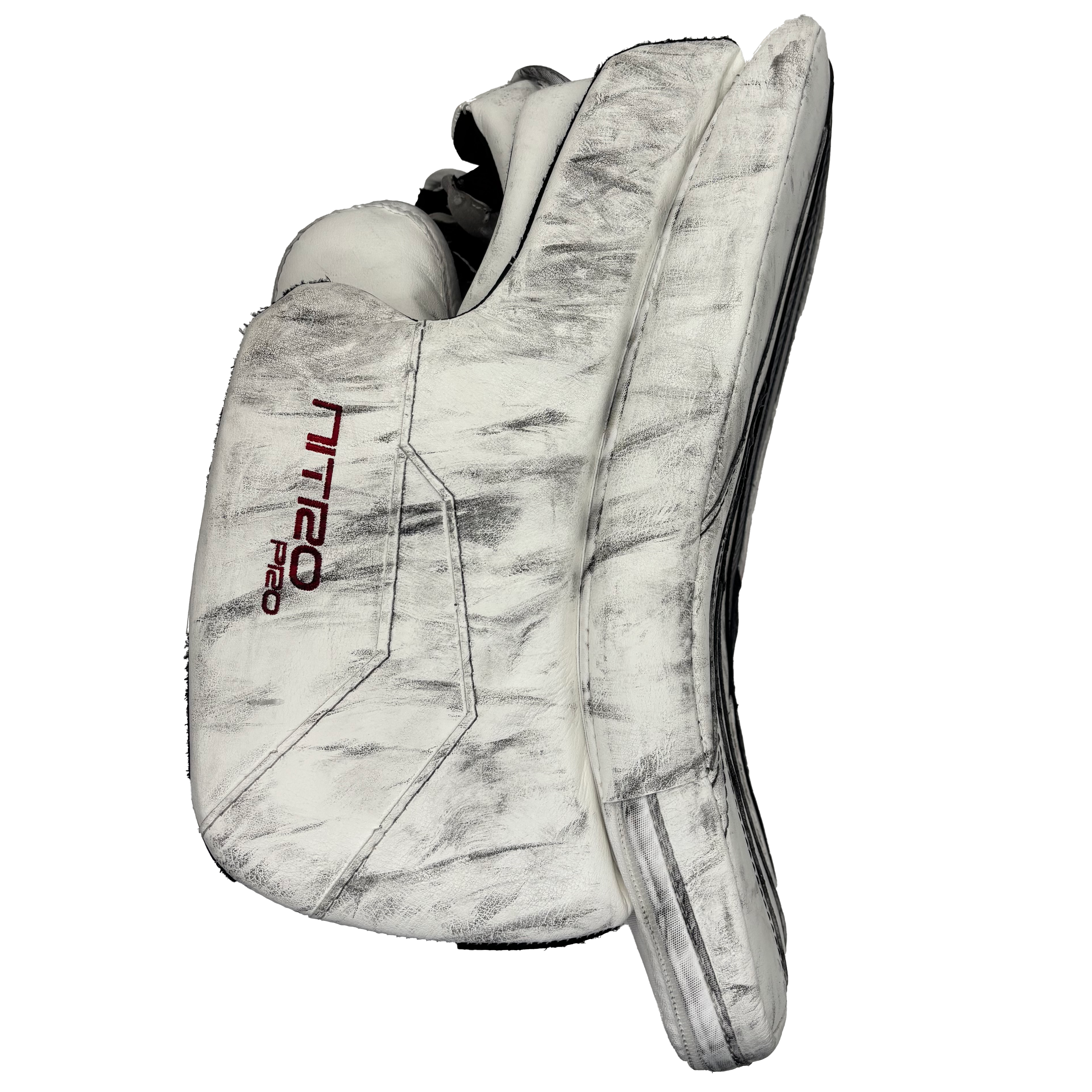 TRUE Catalyst Nitro Pro - Used Pro Stock Goalie Blocker (White/Navy/Red)