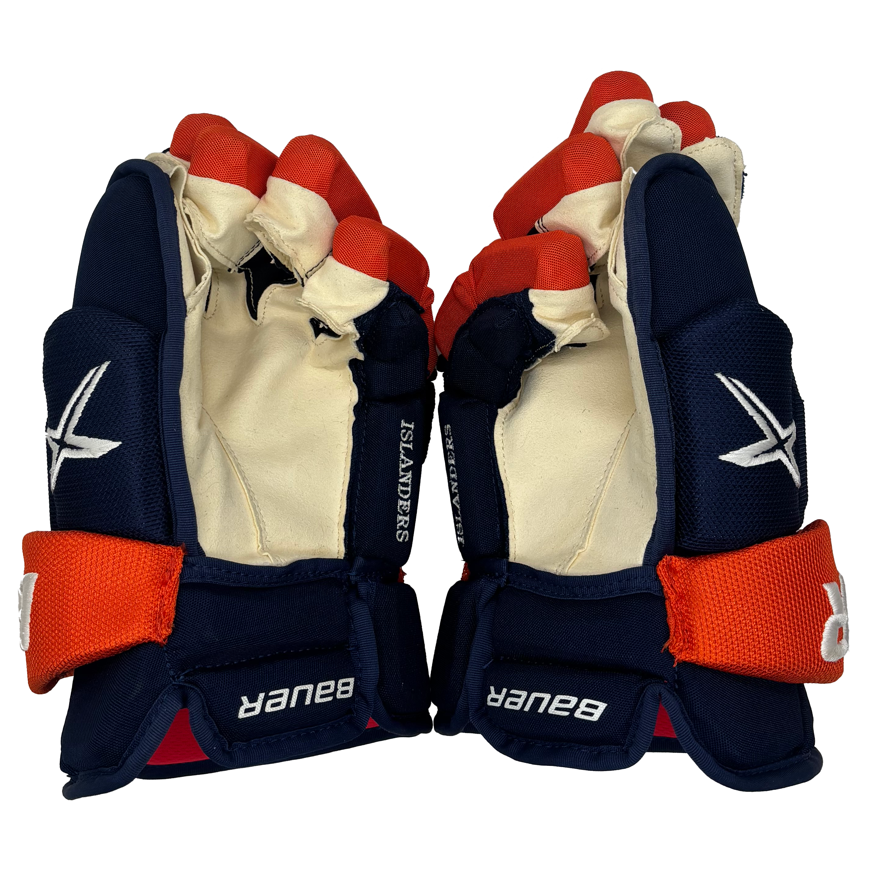 Bauer Vapor 2X Pro - NHL Pro Stock Gloves - New York Islanders (Navy/Orange)