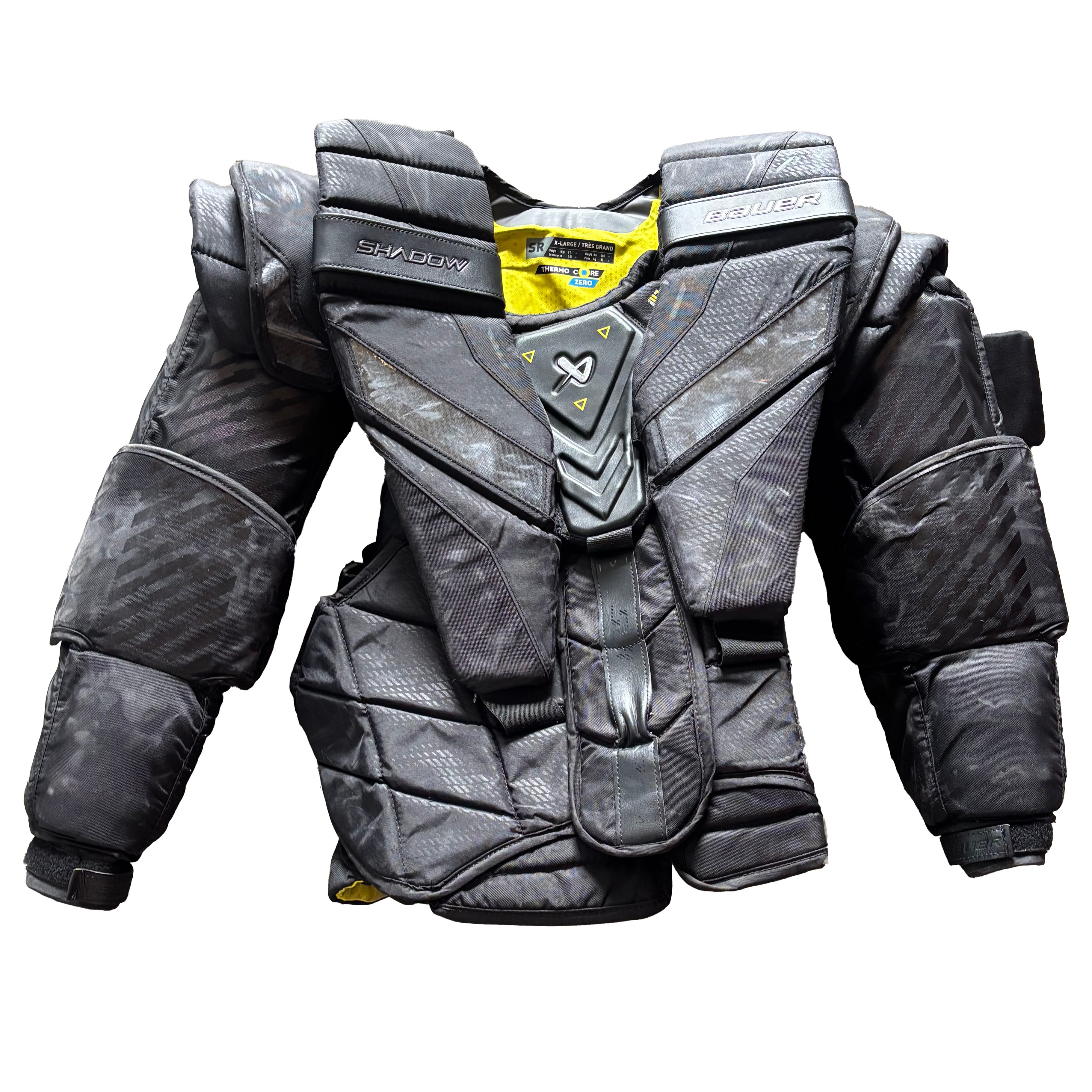 Bauer Supreme Shadow - Used Pro Stock Goalie Chest Protector (Black/Yellow)