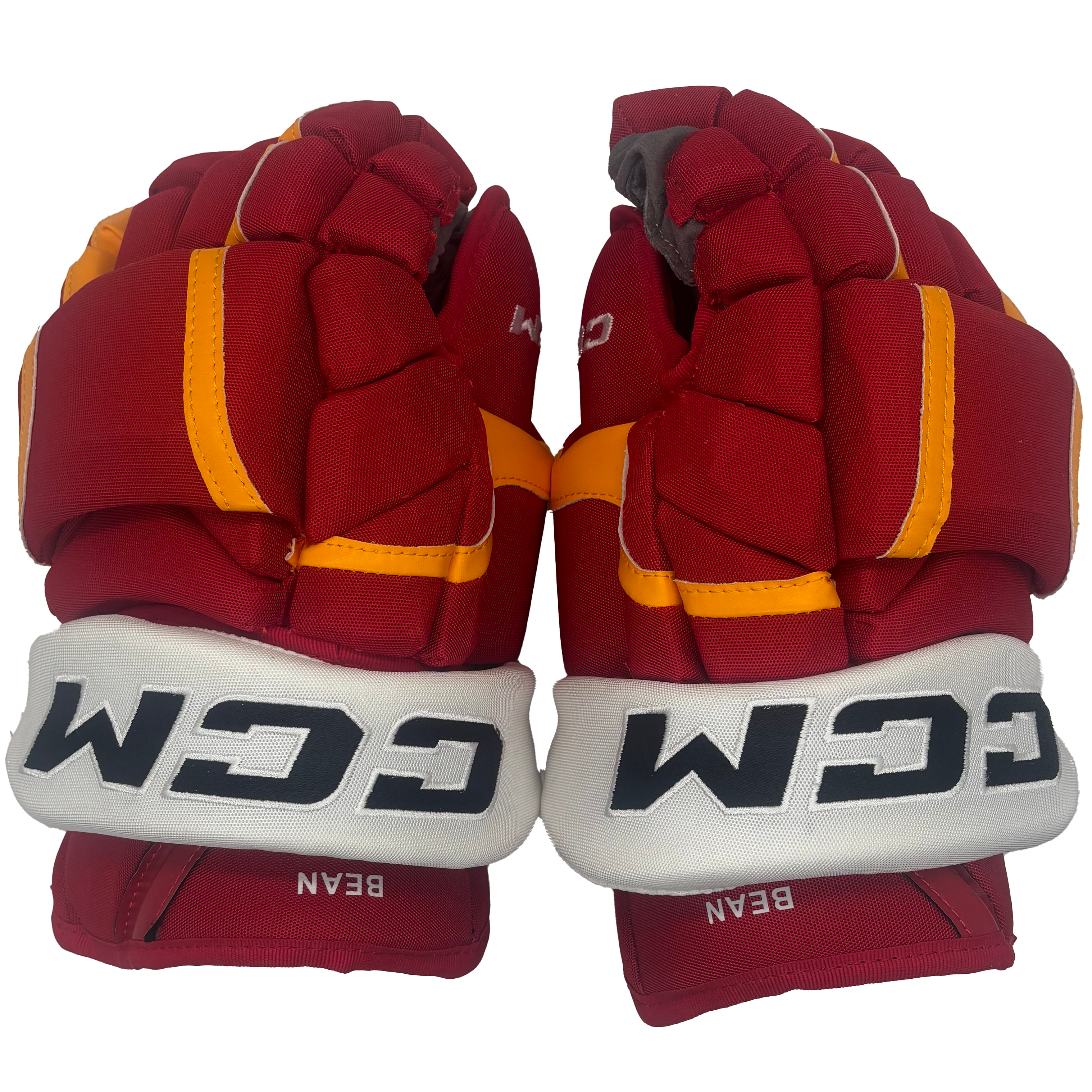 CCM HG12PP - NHL Pro Stock Glove - Jake Bean (Red/Yellow/White)