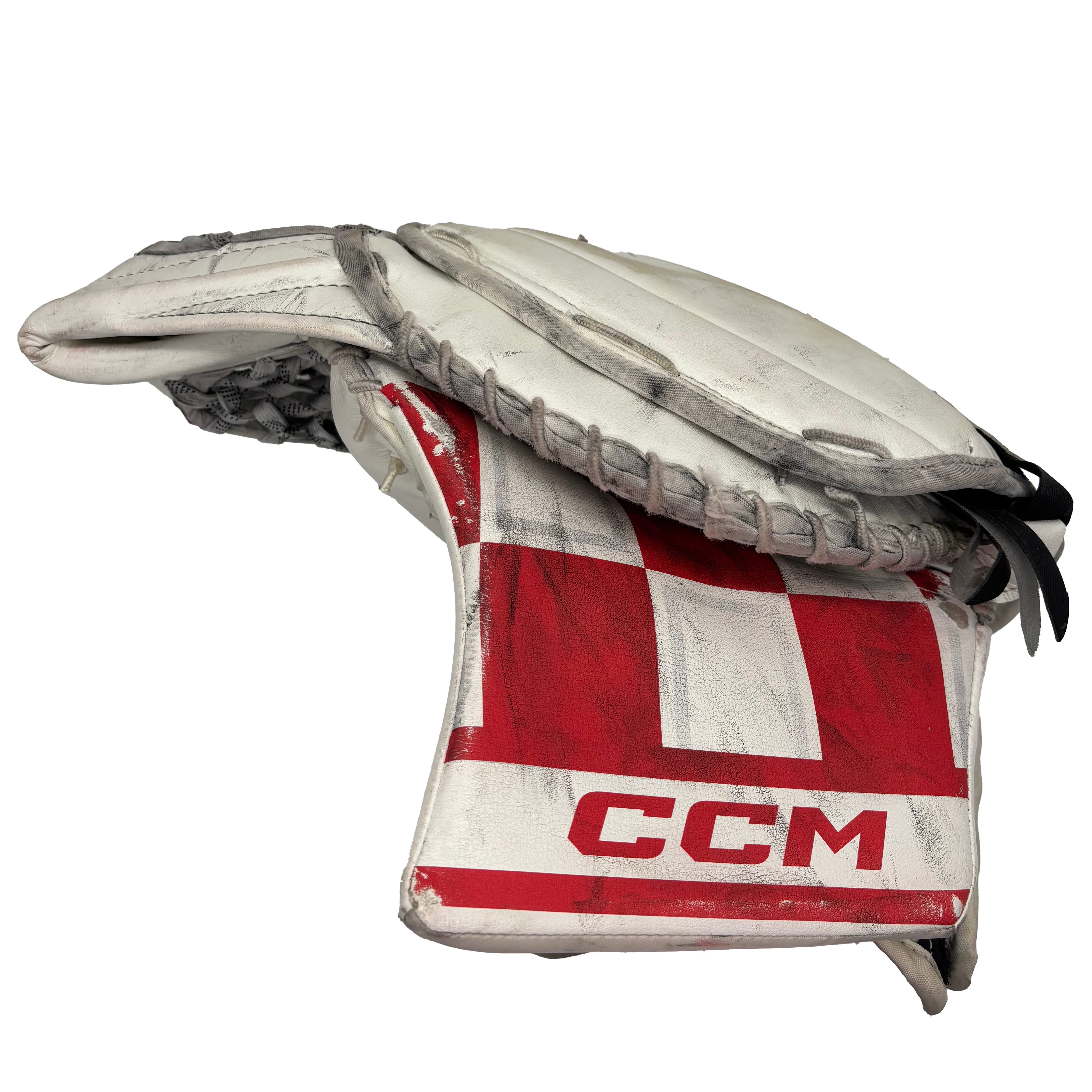 CCM Extreme Flex 6 - Used Pro Stock Goalie Glove (White/Red/Grey)