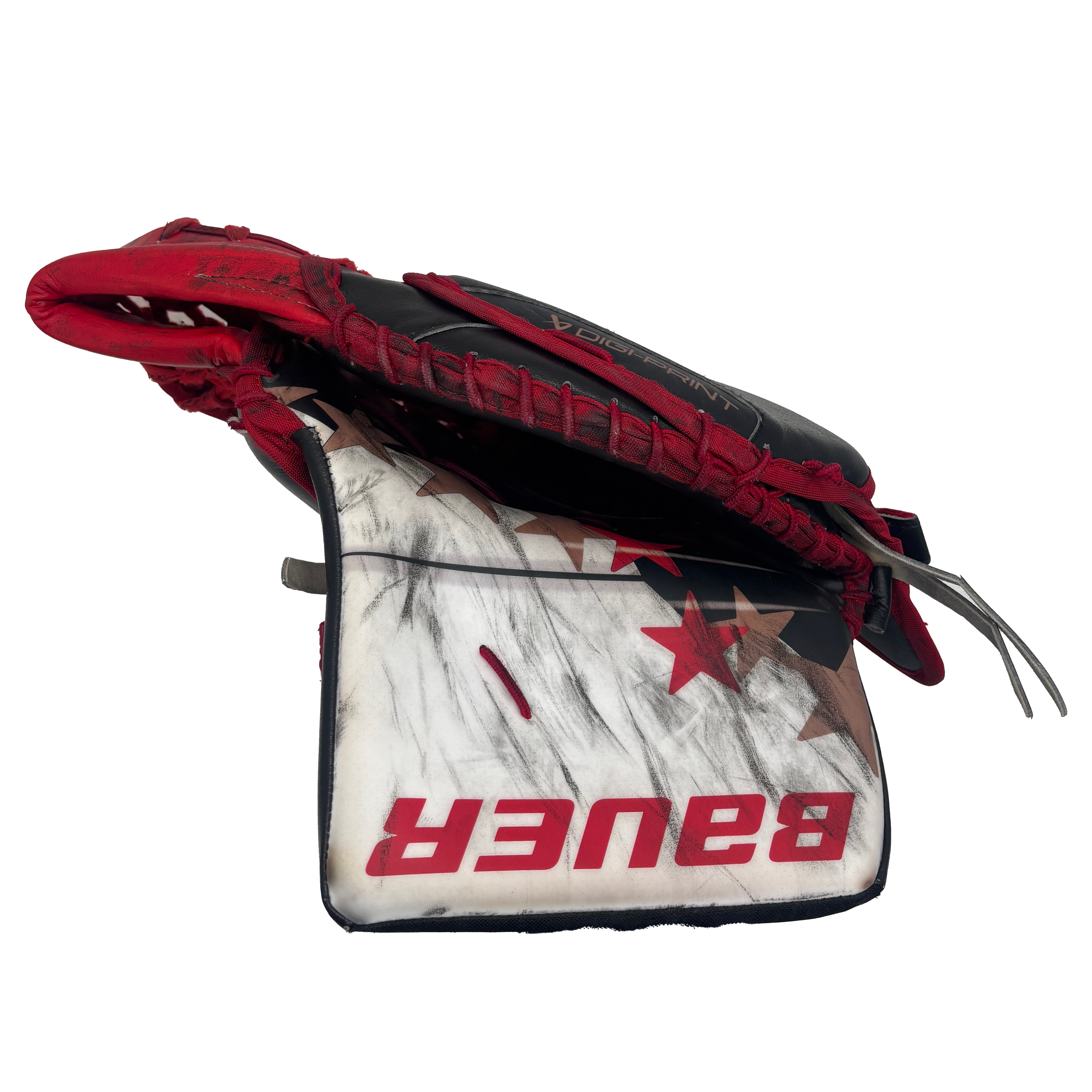 Bauer Supreme Shadow - Used Pro Stock Goalie Glove (Black/White/Red/Copper)