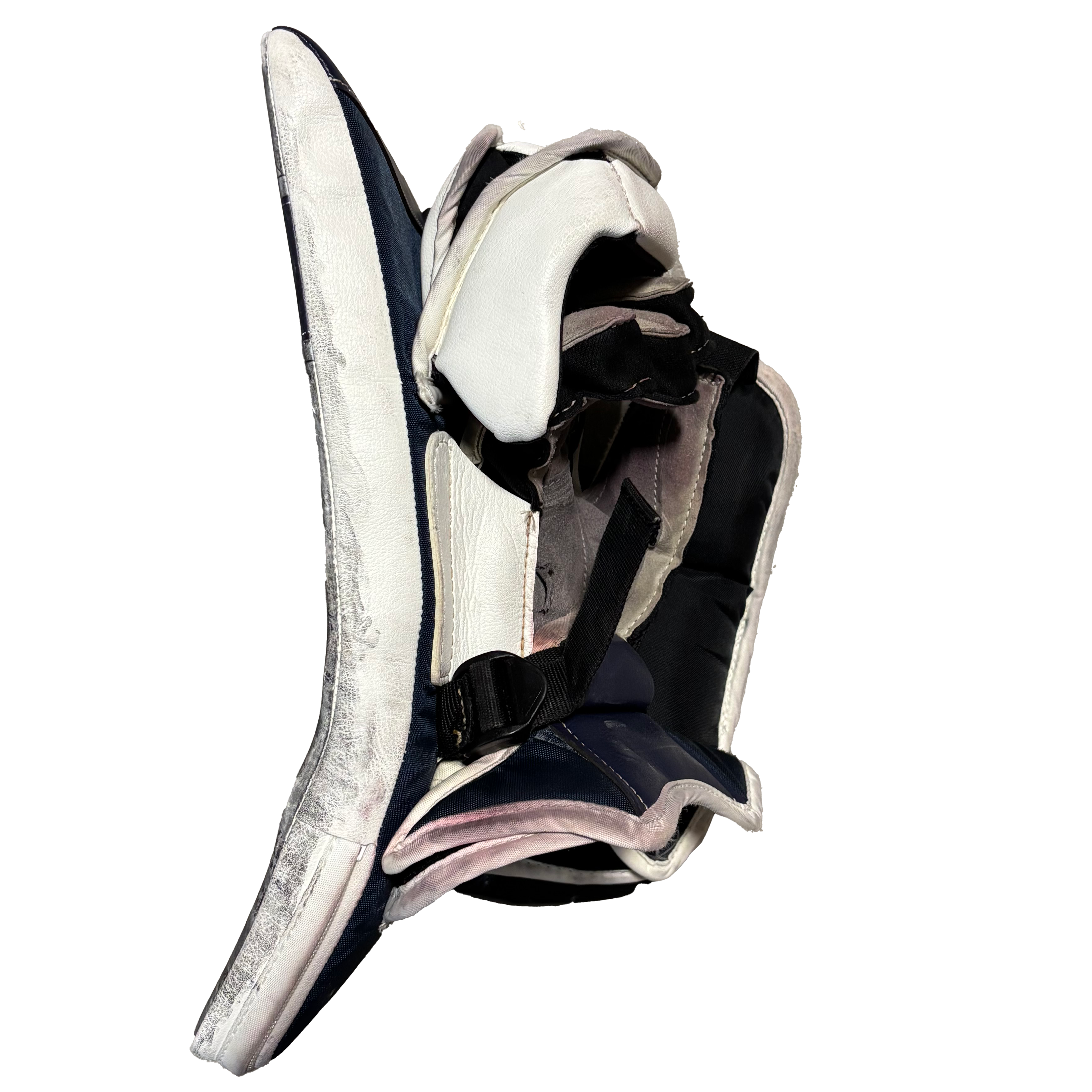 CCM Extreme Flex 6 - Used NCAA Pro Stock Goalie Blocker (White/Navy)