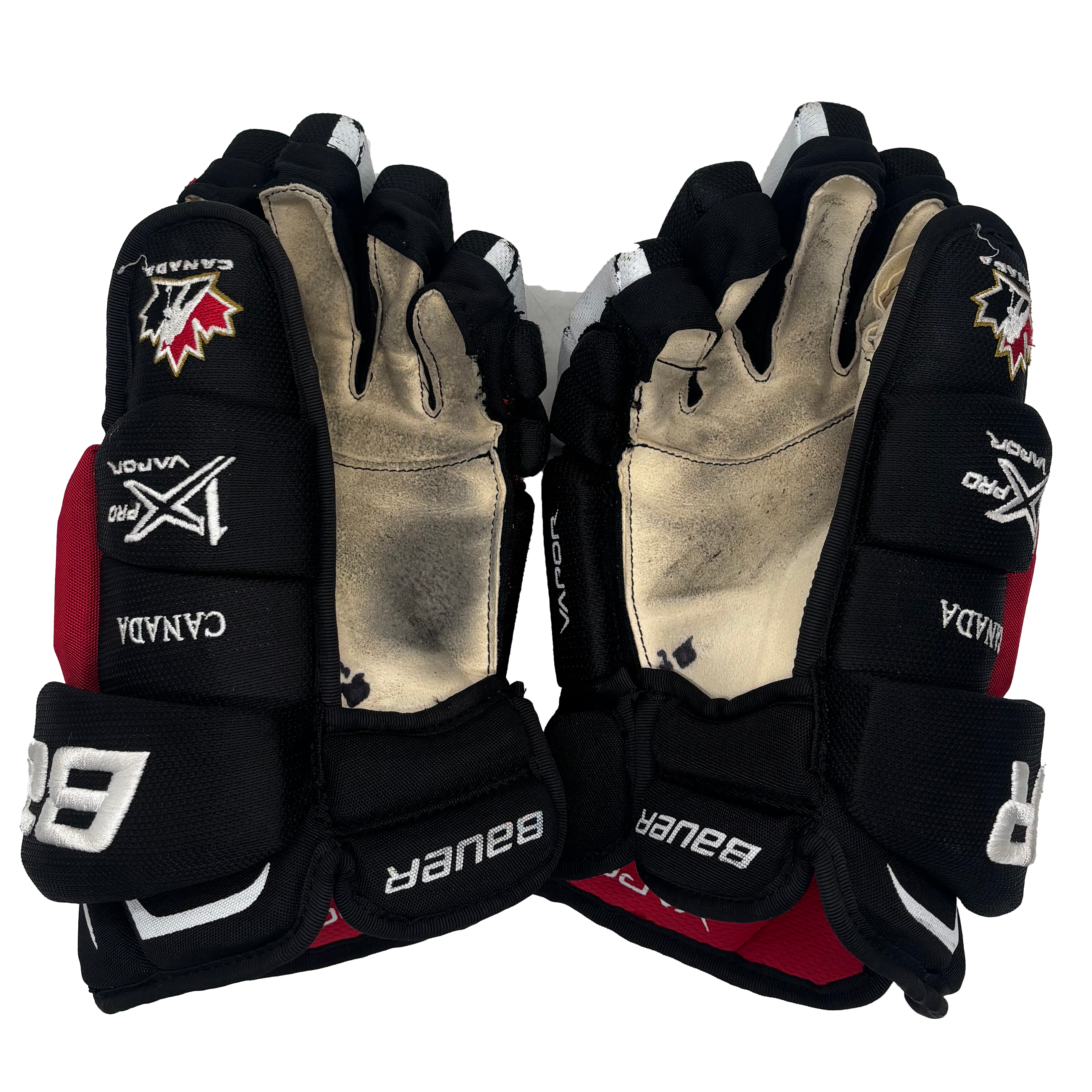 Bauer Vapor 1X Pro - Used Team Canada Pro Stock Hockey Gloves (Black/Red/White)