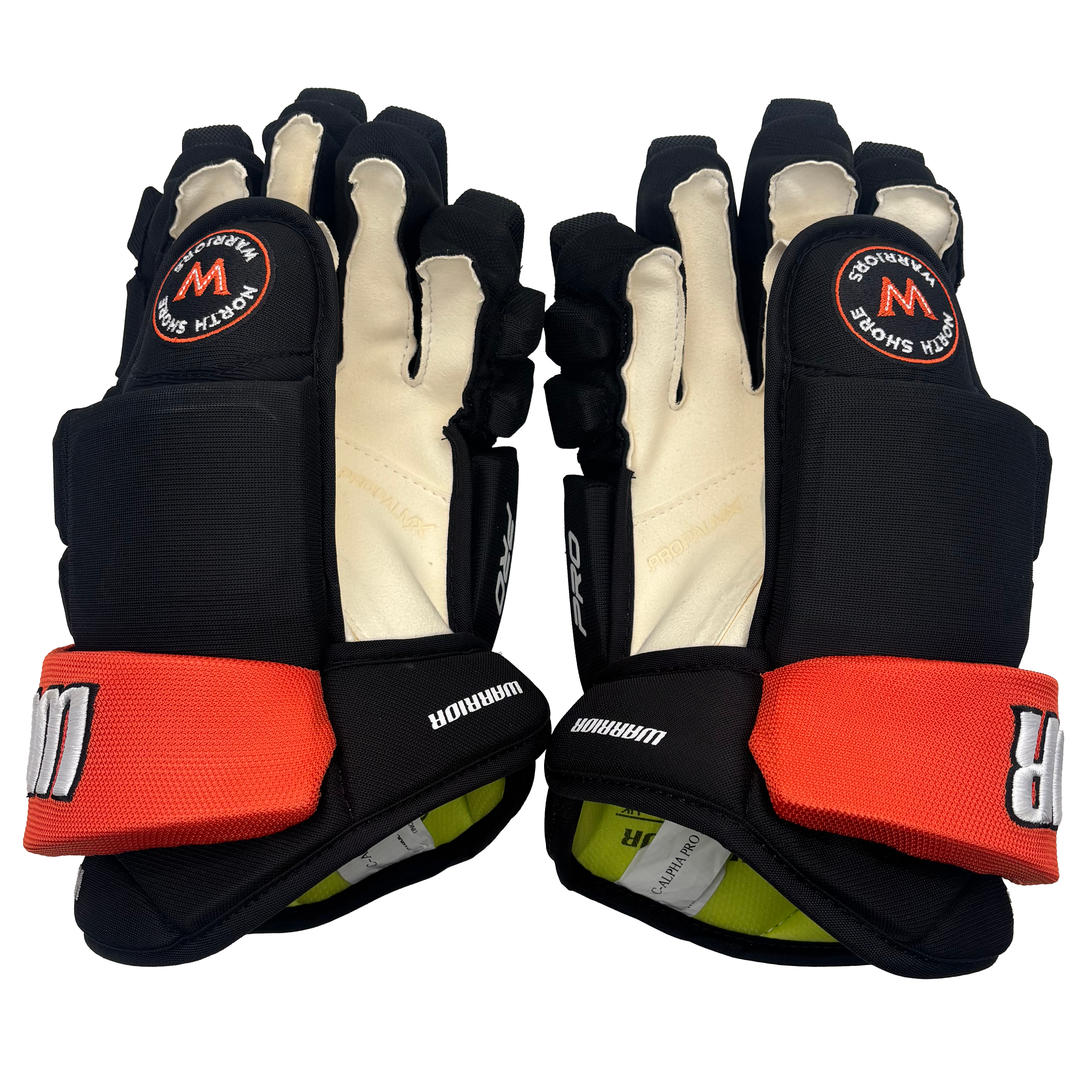 Warrior Alpha Pro - Pro Stock Hockey Gloves (Black/Orange)